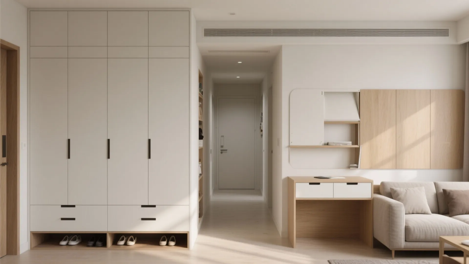Storage walls and multi-use furniture that actually get used