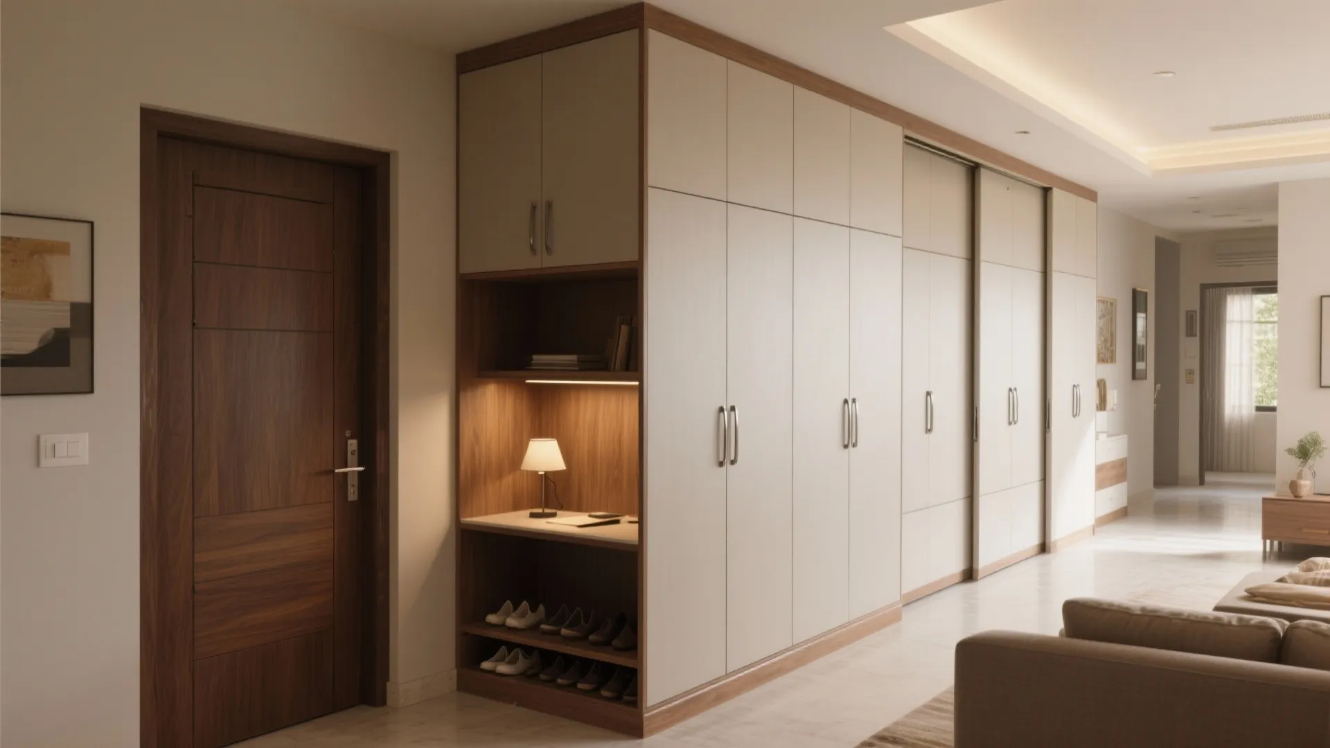 2) Storage walls and sliding systems that disappear