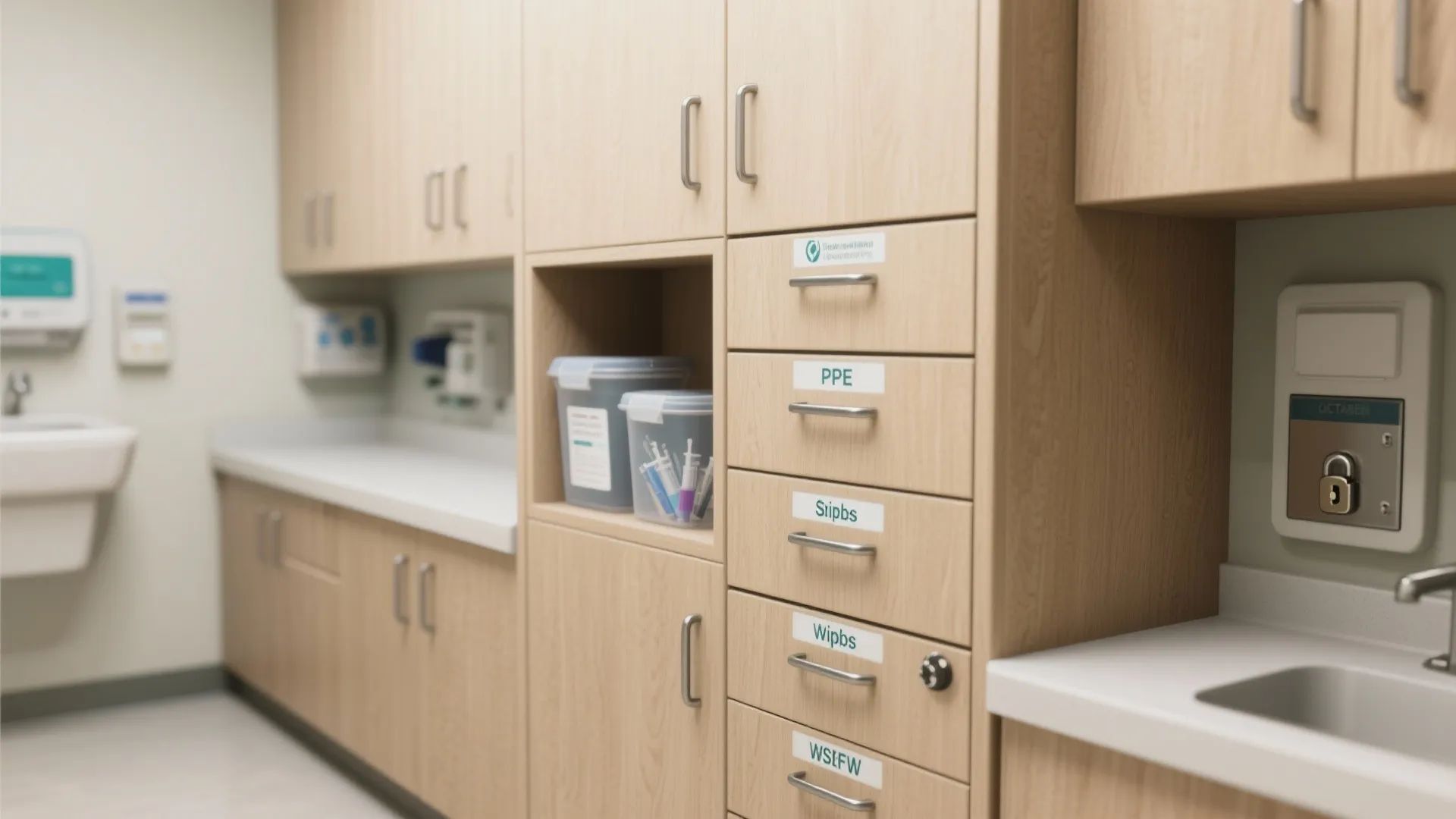 4. Built-in storage and equipment walls