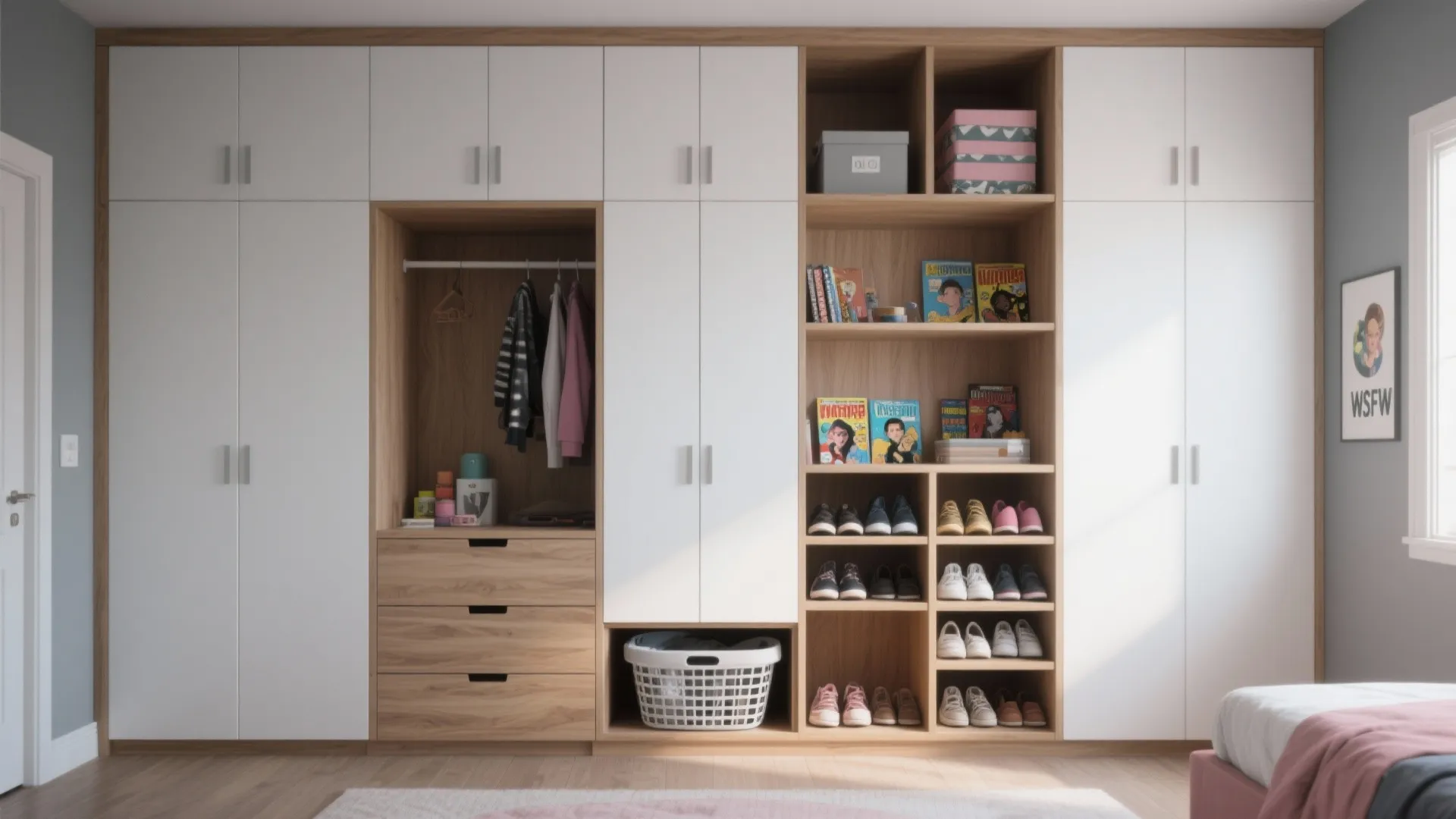 2. Built-in storage wall