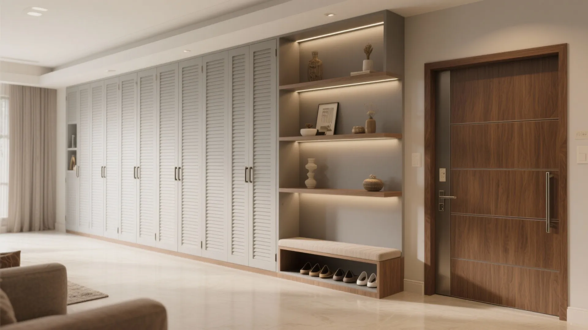 Minimalist storage walls that de-clutter daily life