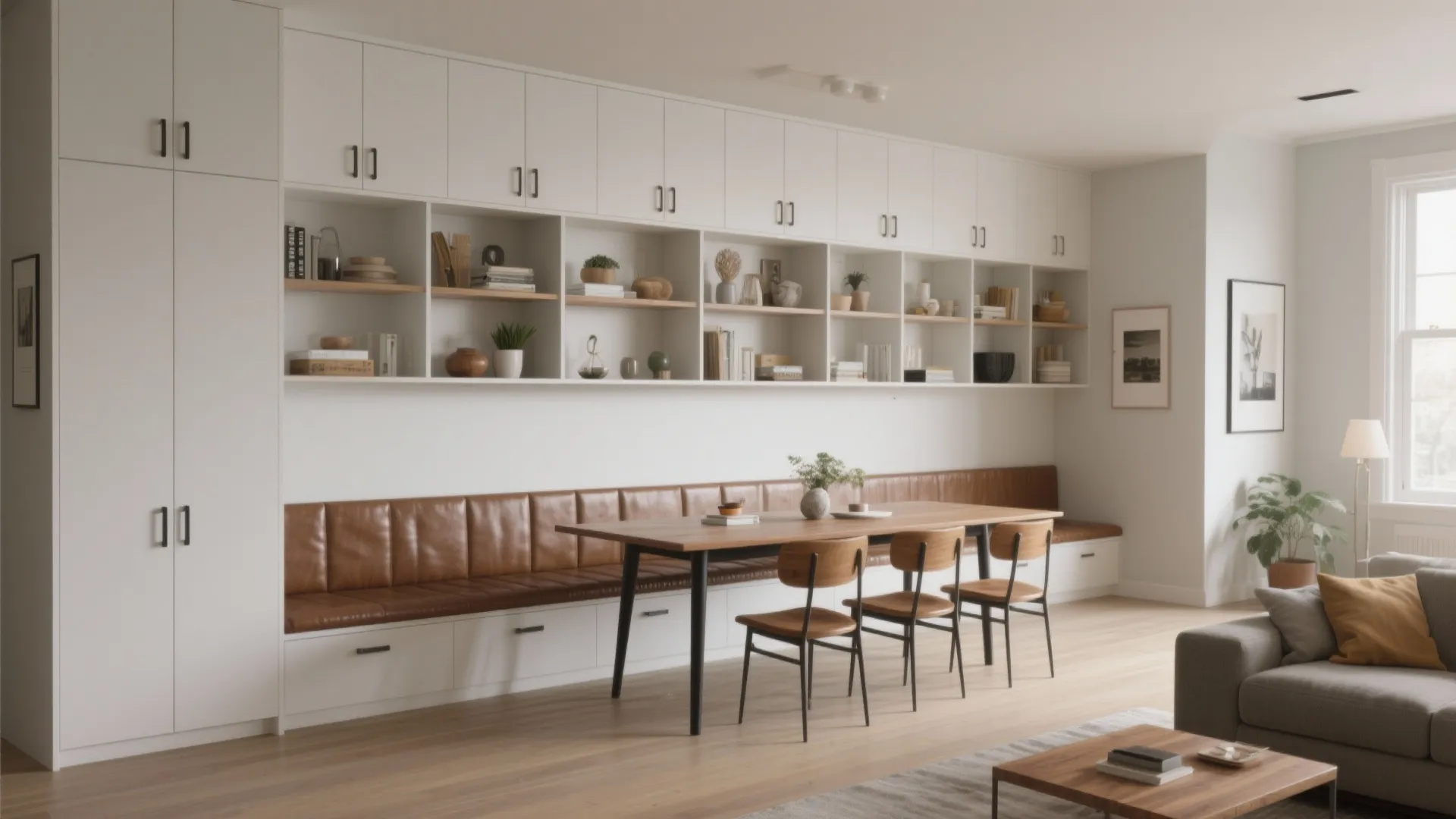 Built-Ins, Banquettes, and a Clear “Storage Wall”