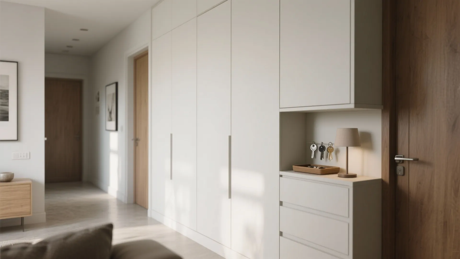 Minimalist storage walls that disappear into the architecture