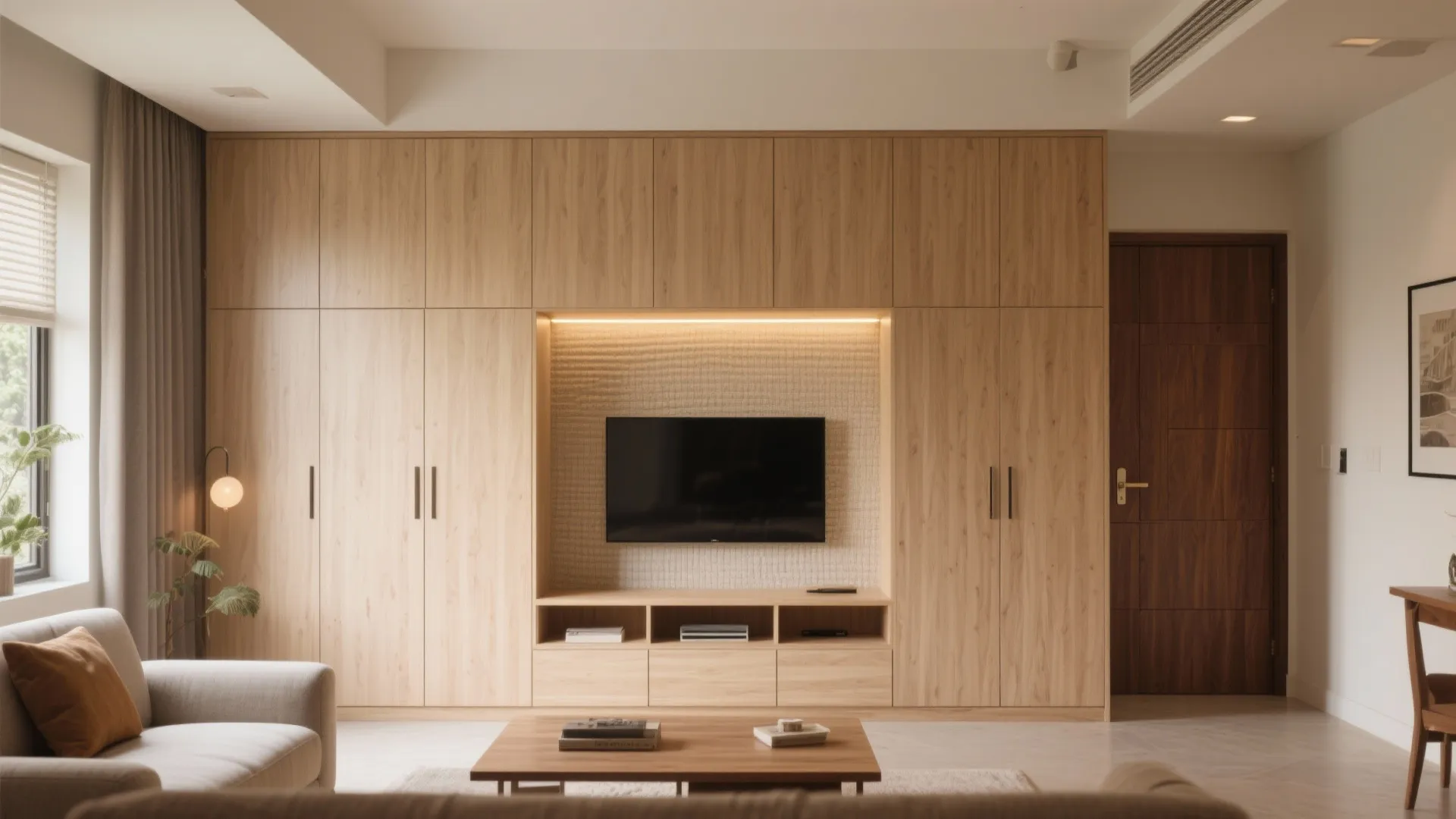 Built-in Storage Walls That Disappear