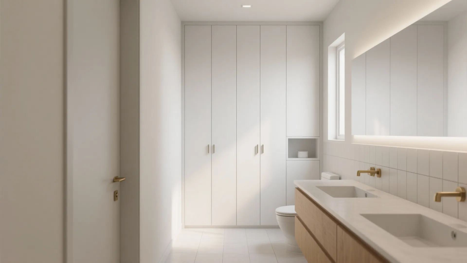 Minimalist storage wall for a clean 5x7