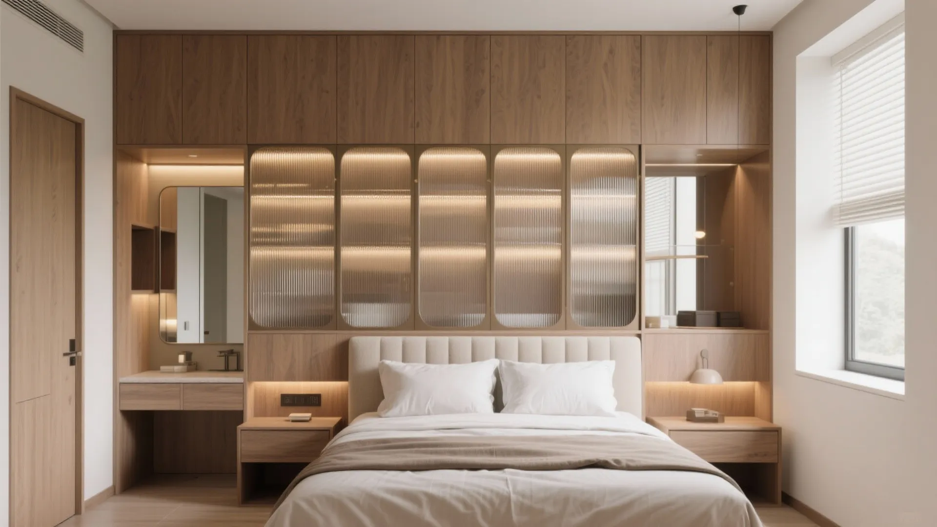 Storage Walls and Calm Bedrooms