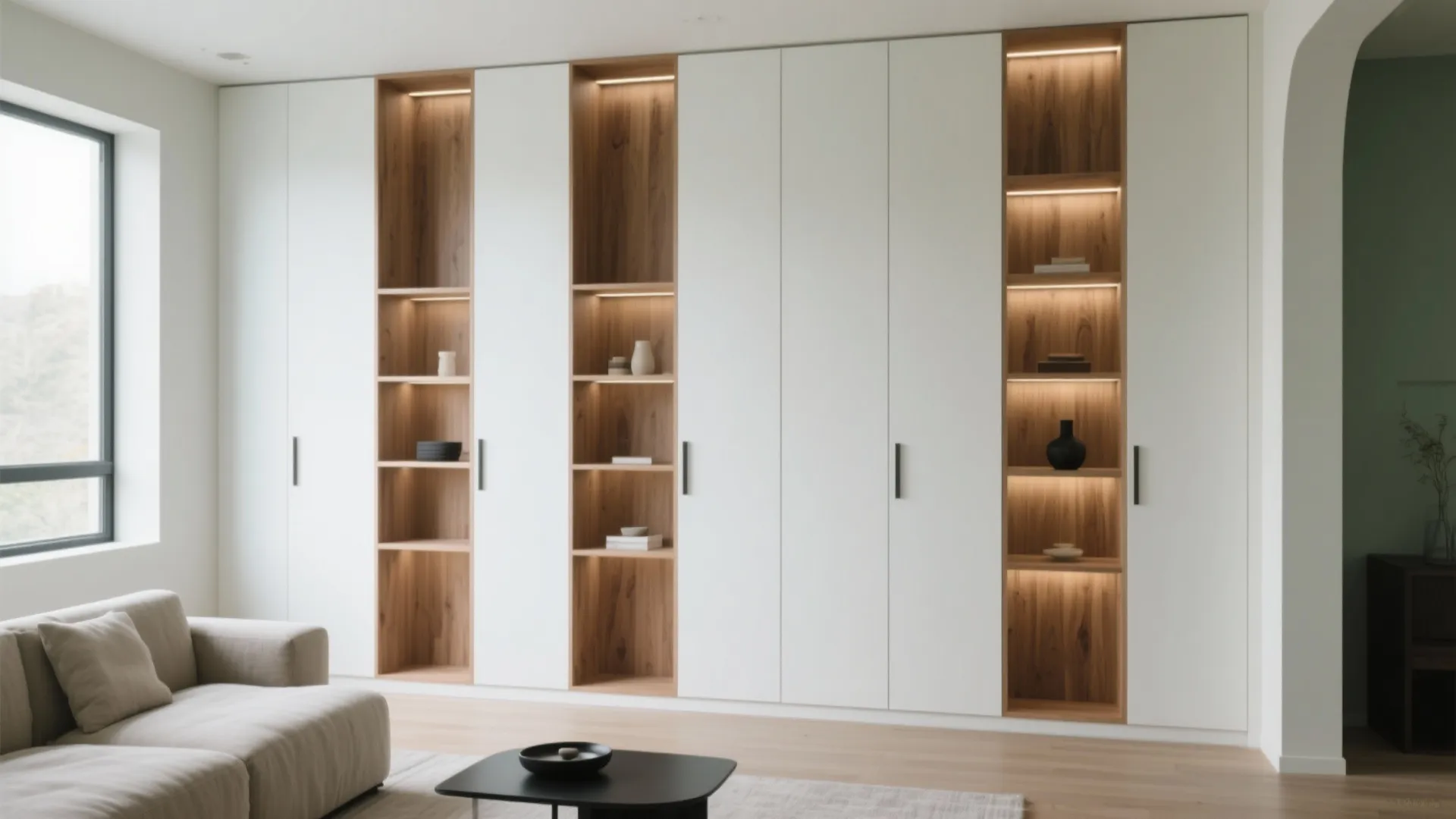 Minimalist storage walls that breathe