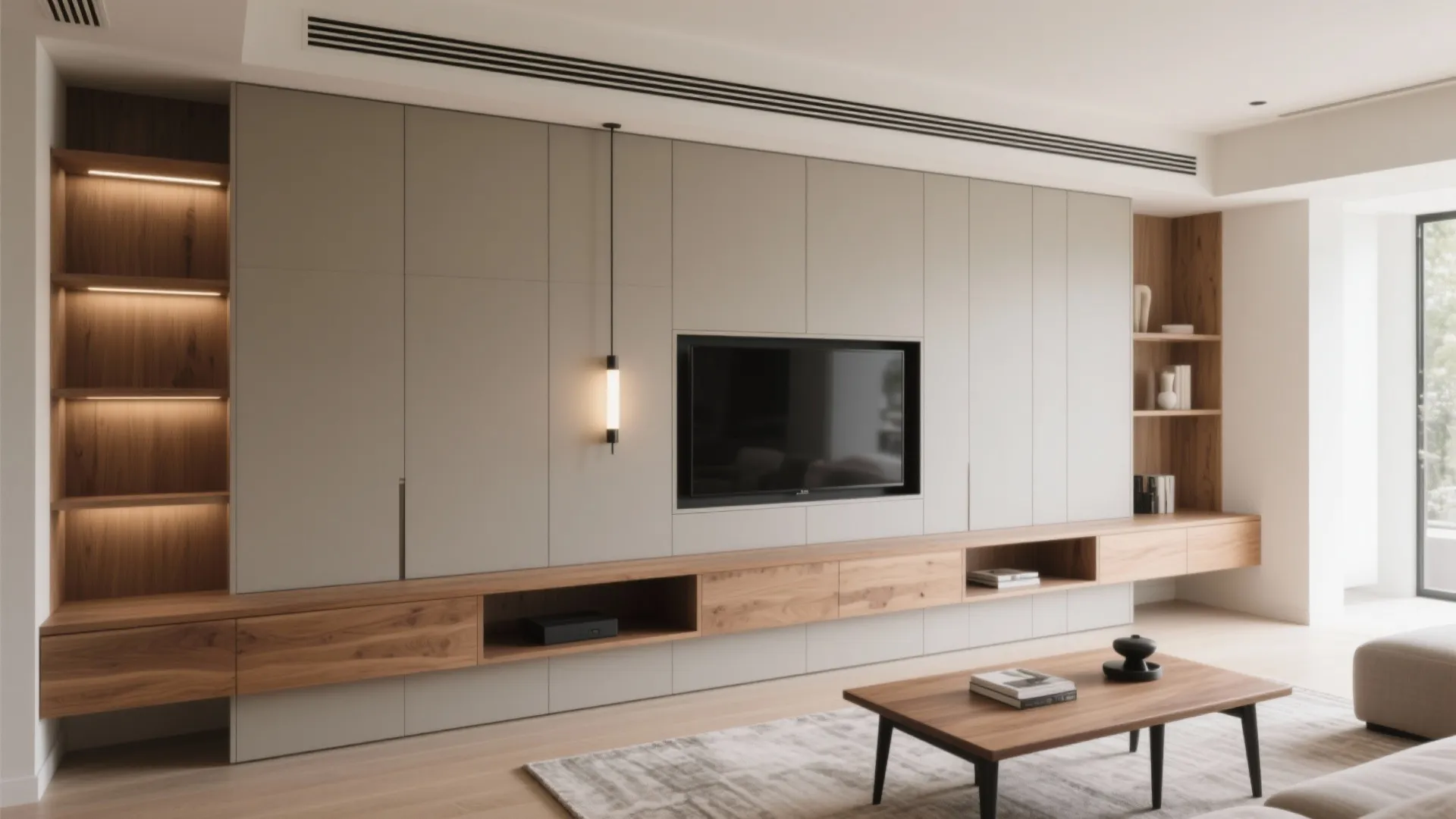 2) A Minimalist Storage Wall With Built-Ins