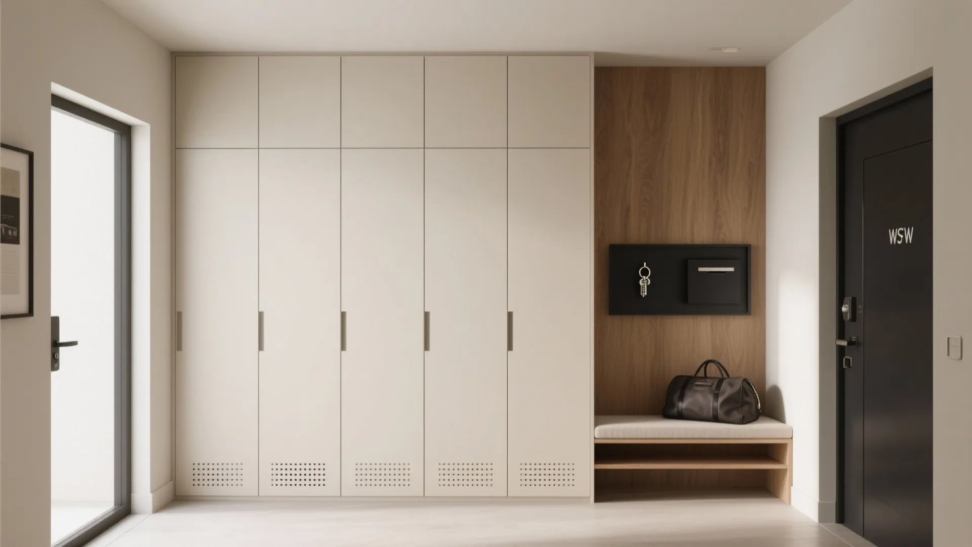 Minimalist Storage Feature Wall