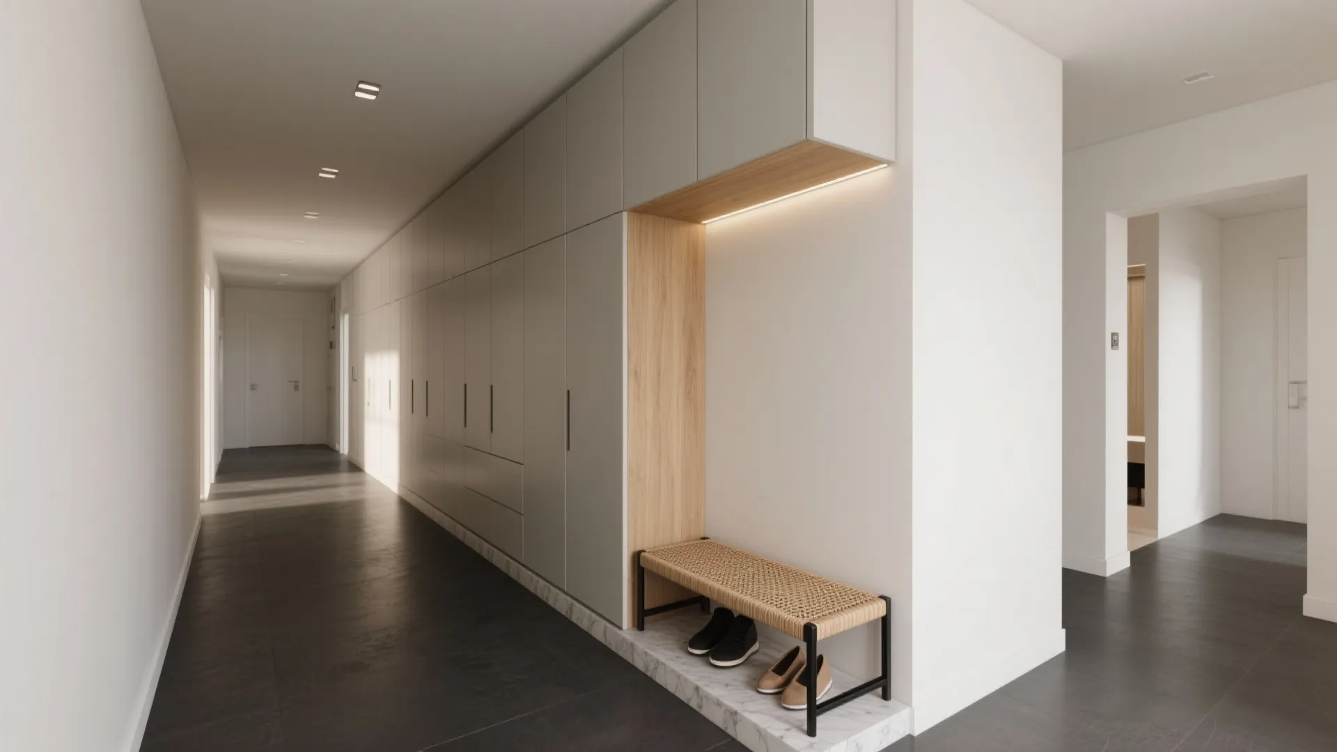 Minimalist Storage Walls for a 3 BHK Home