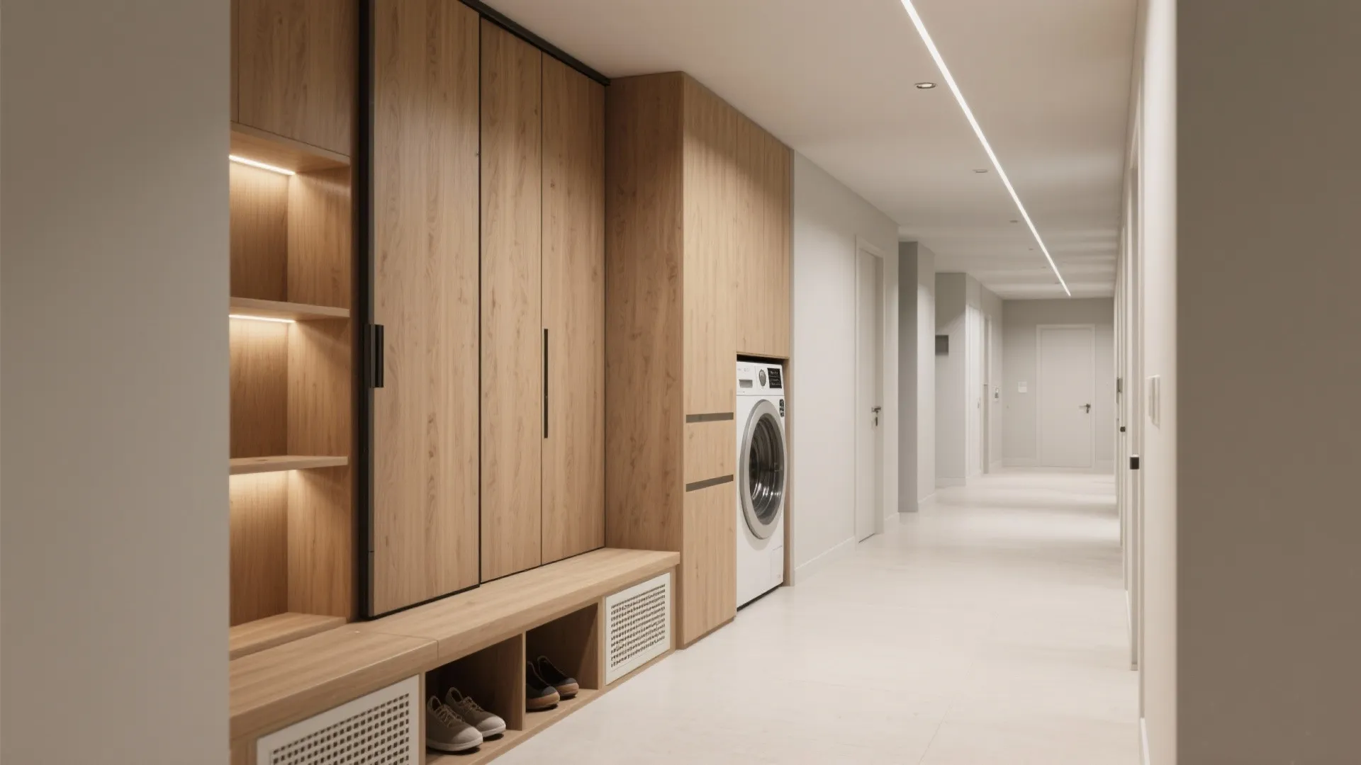 Storage Wall + Sliding Doors: Calm Clutter, Create Utility