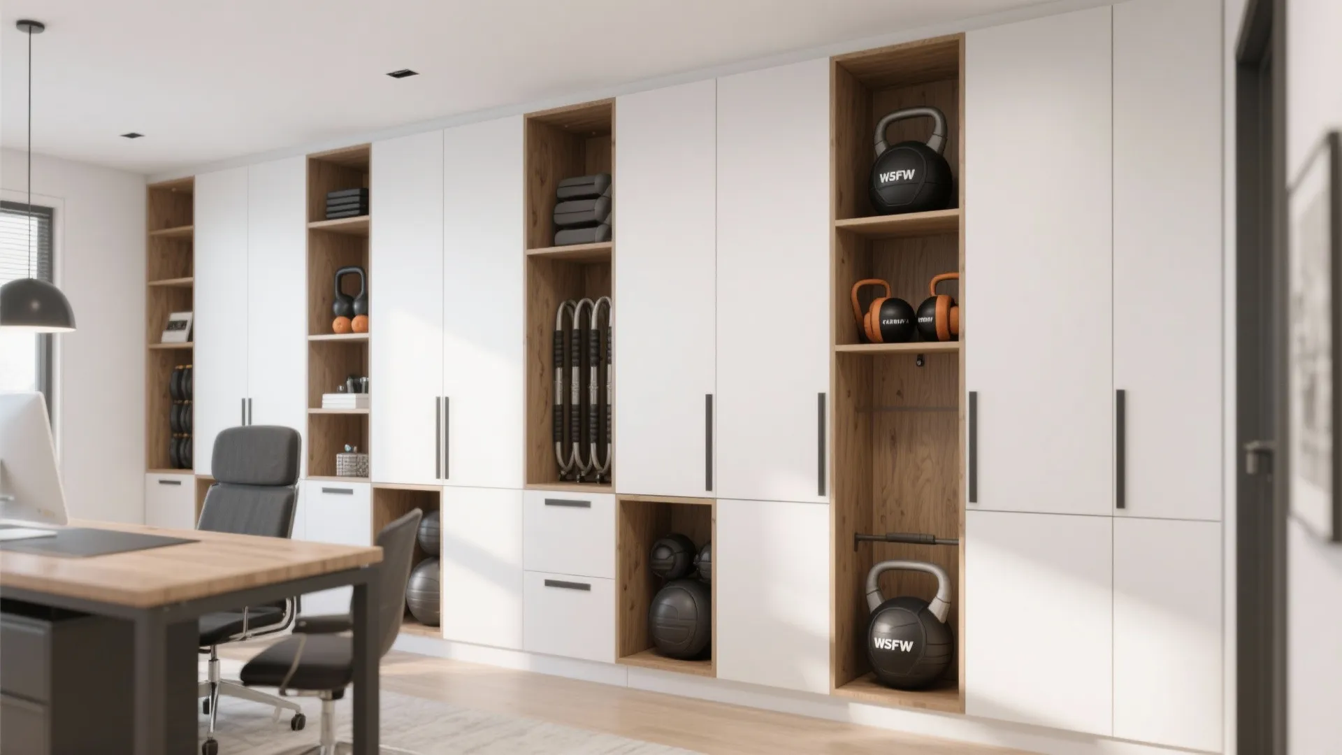 3. Storage Wall With Hidden Equipment