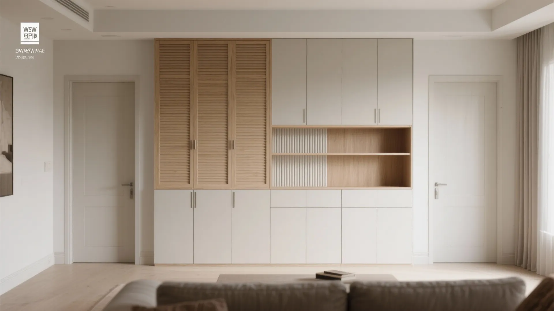Minimalist Storage Wall and Hidden Lofts