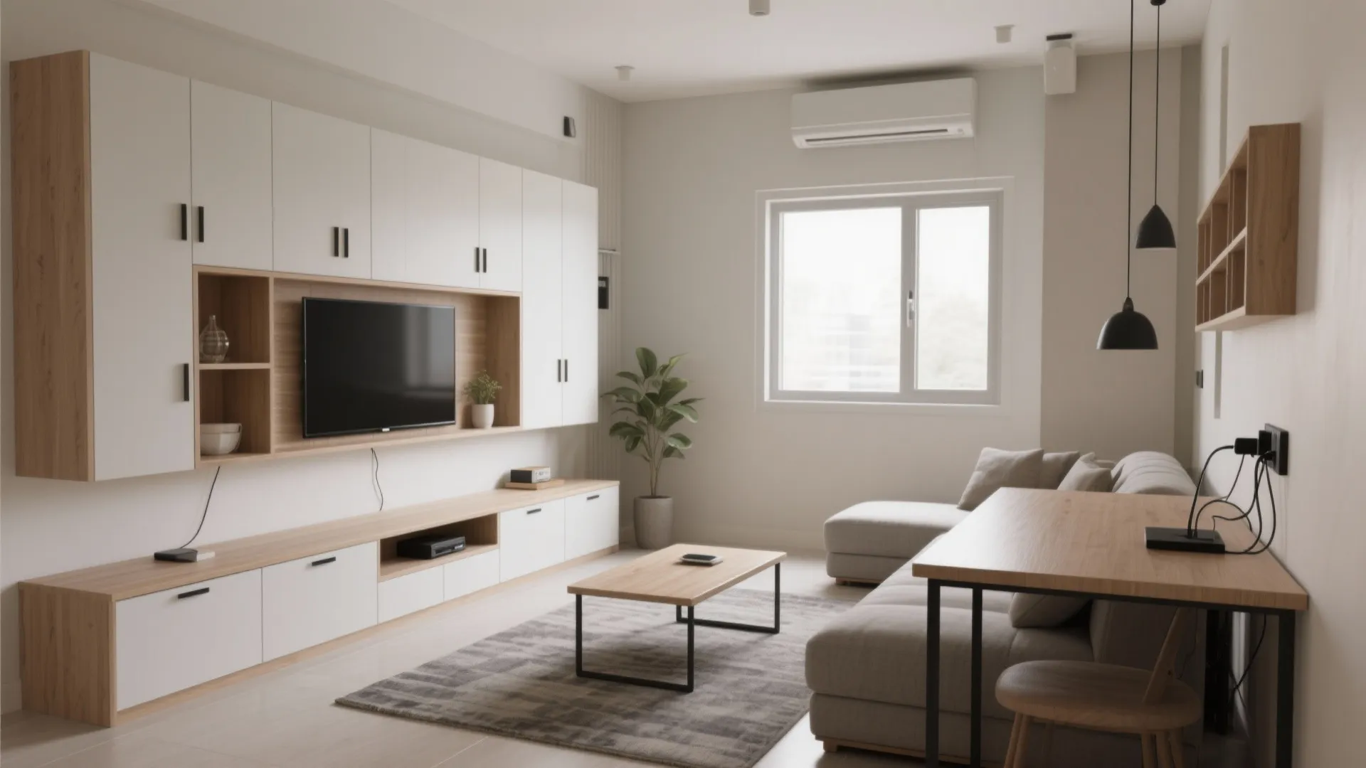 Minimalist Storage Wall That Works Overtime