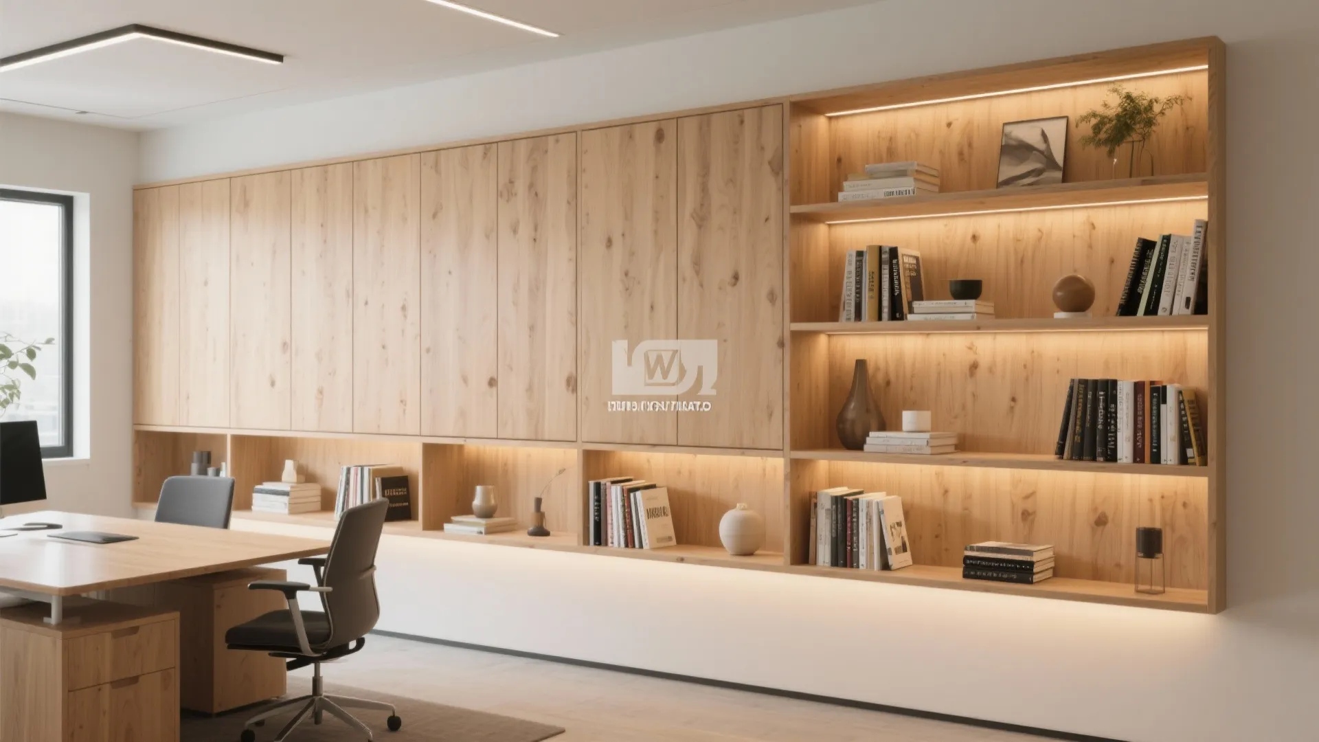 4. Wall-integrated storage panels