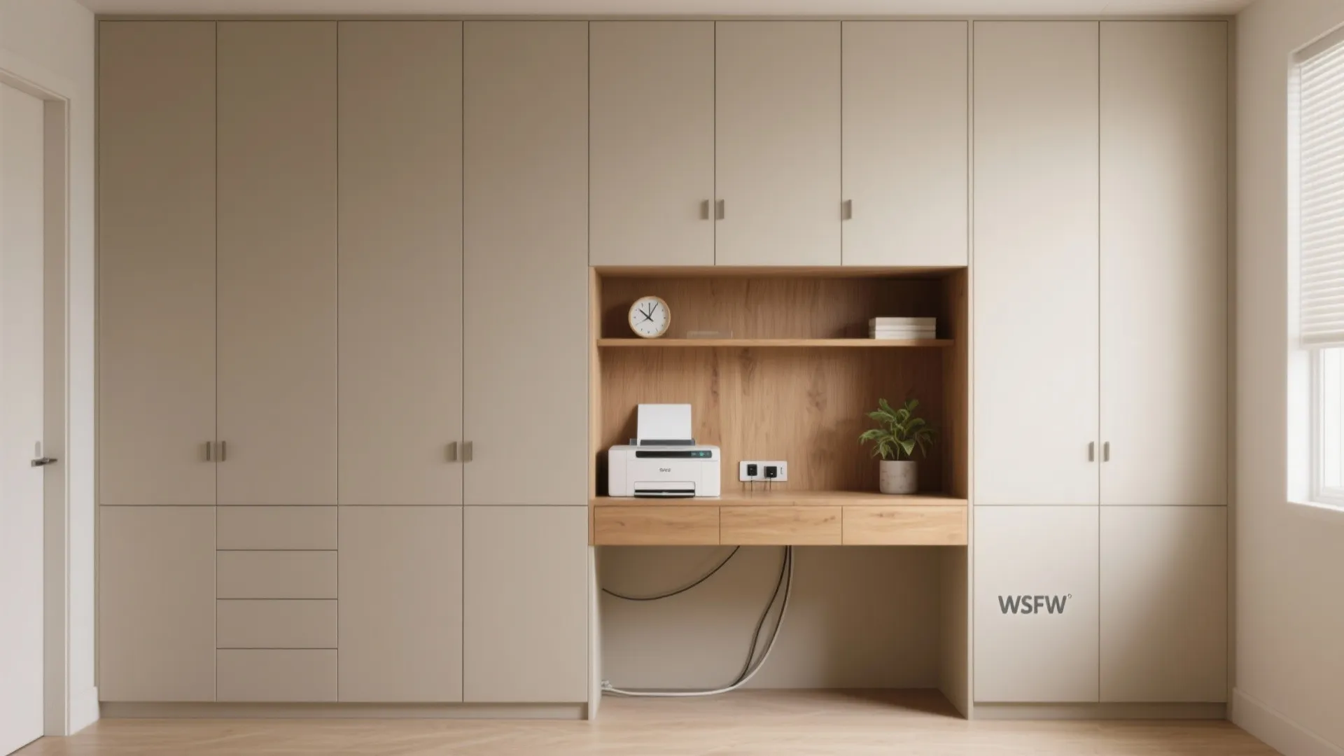 Storage wall with open-closed rhythm