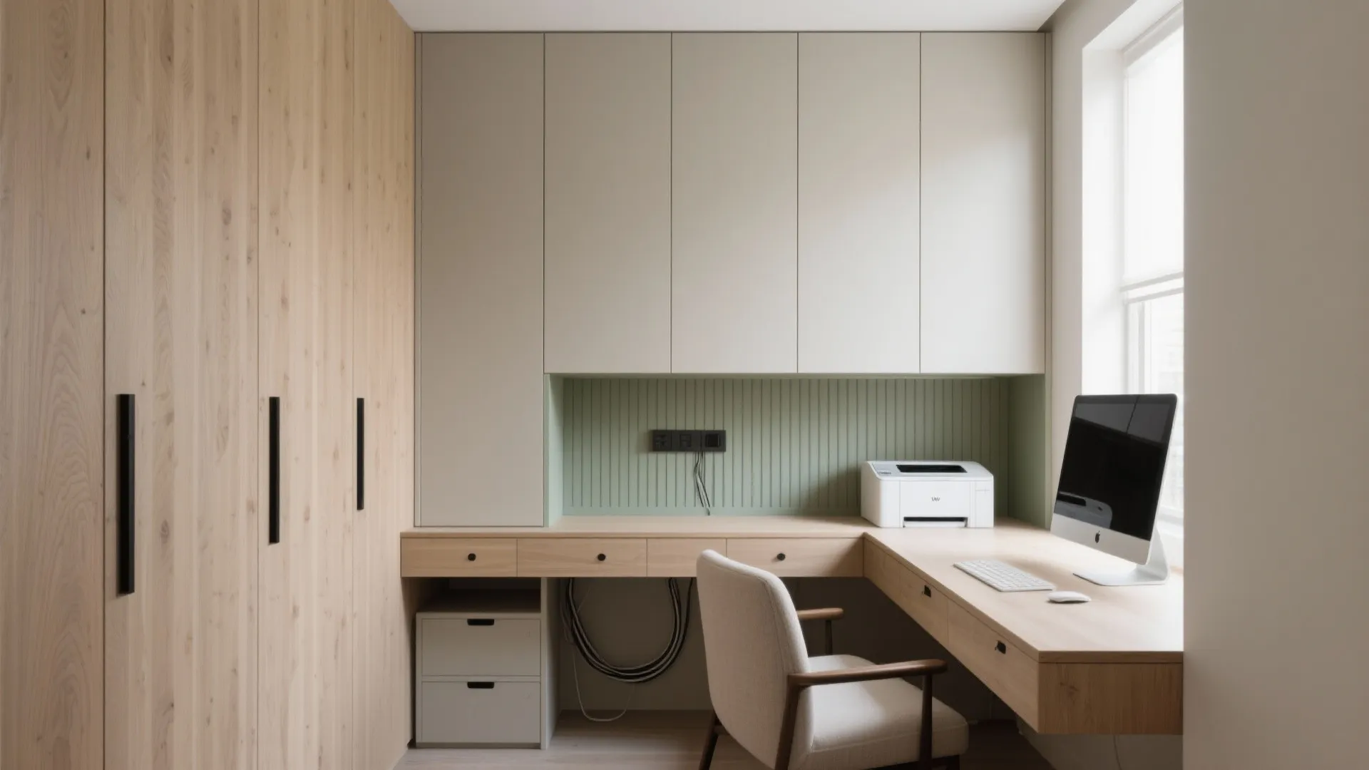 Minimalist Storage Wall (Clutter-Free = Focus)