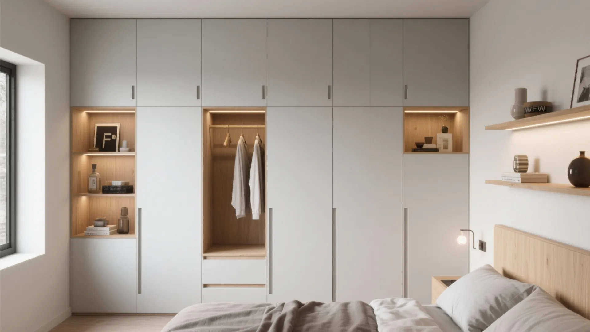 2. Full-Height Built-In Storage Walls