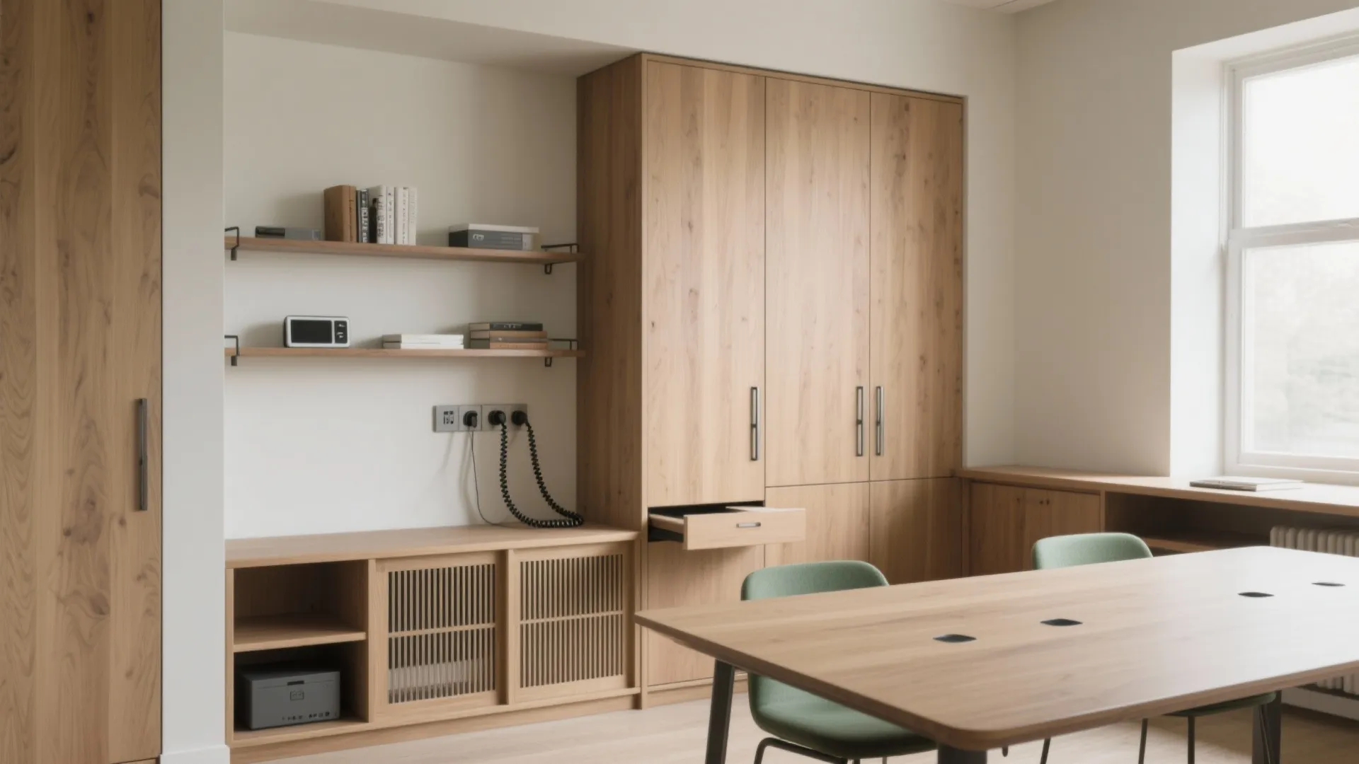 Tech-ready storage and cable sanity