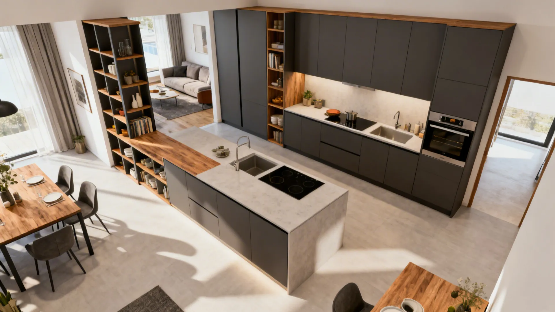 Minimalist storage with concealed lines