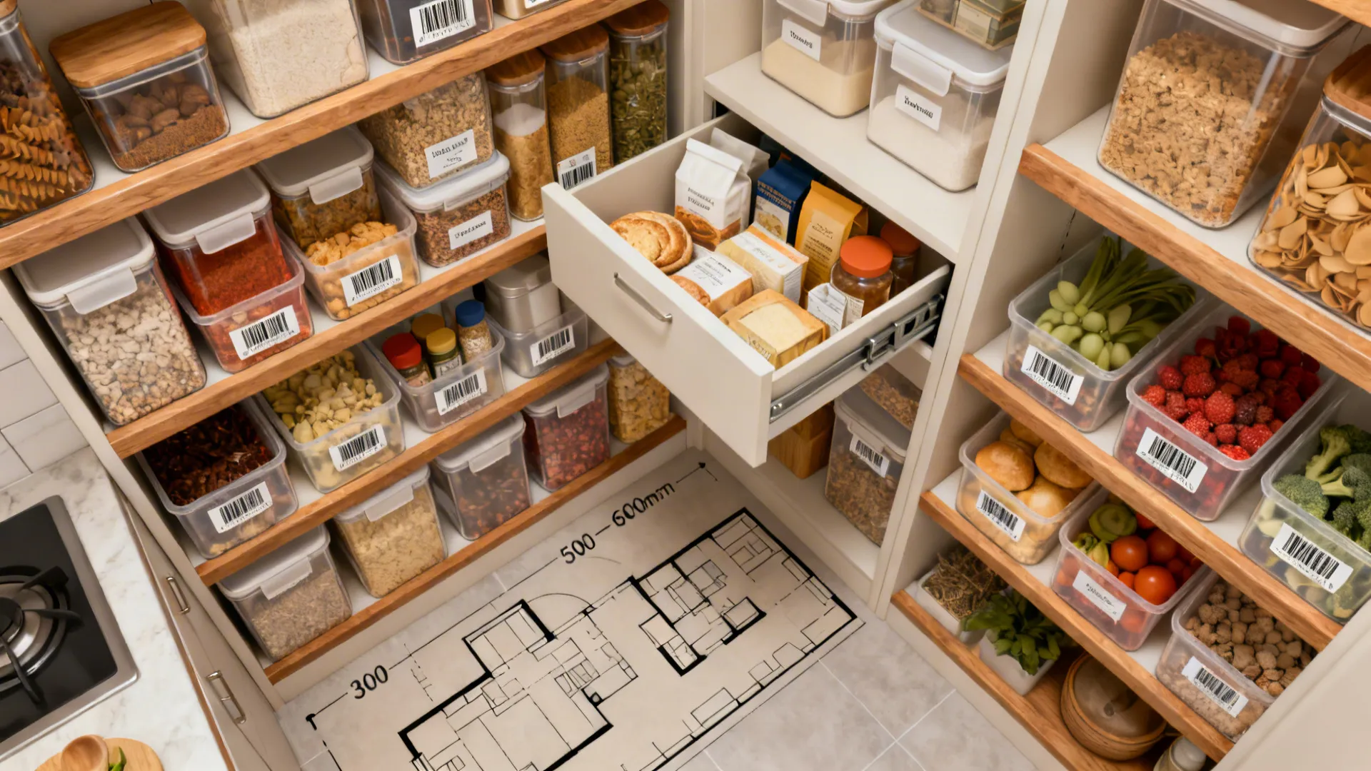 Minimalist storage zoning in the store room