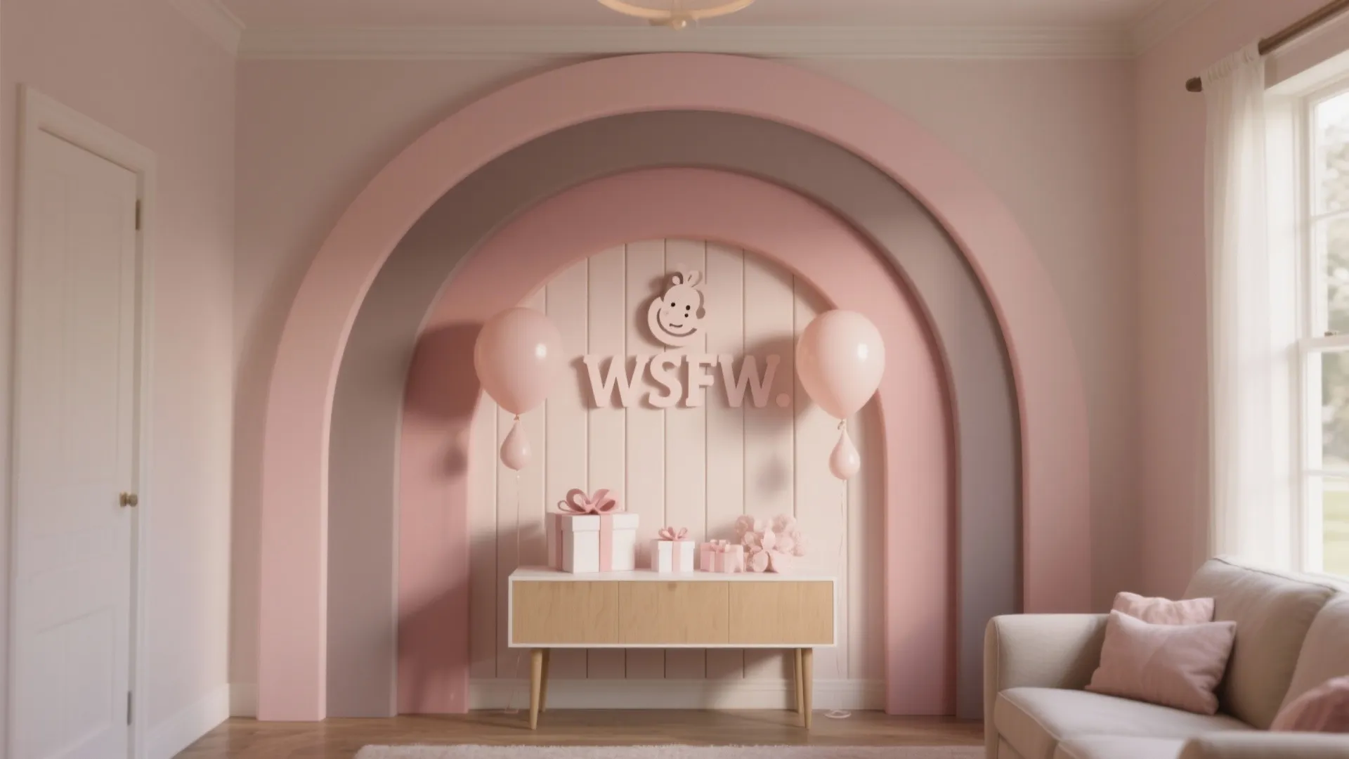 Storybook Backdrop: Arc Panels + Name Sign