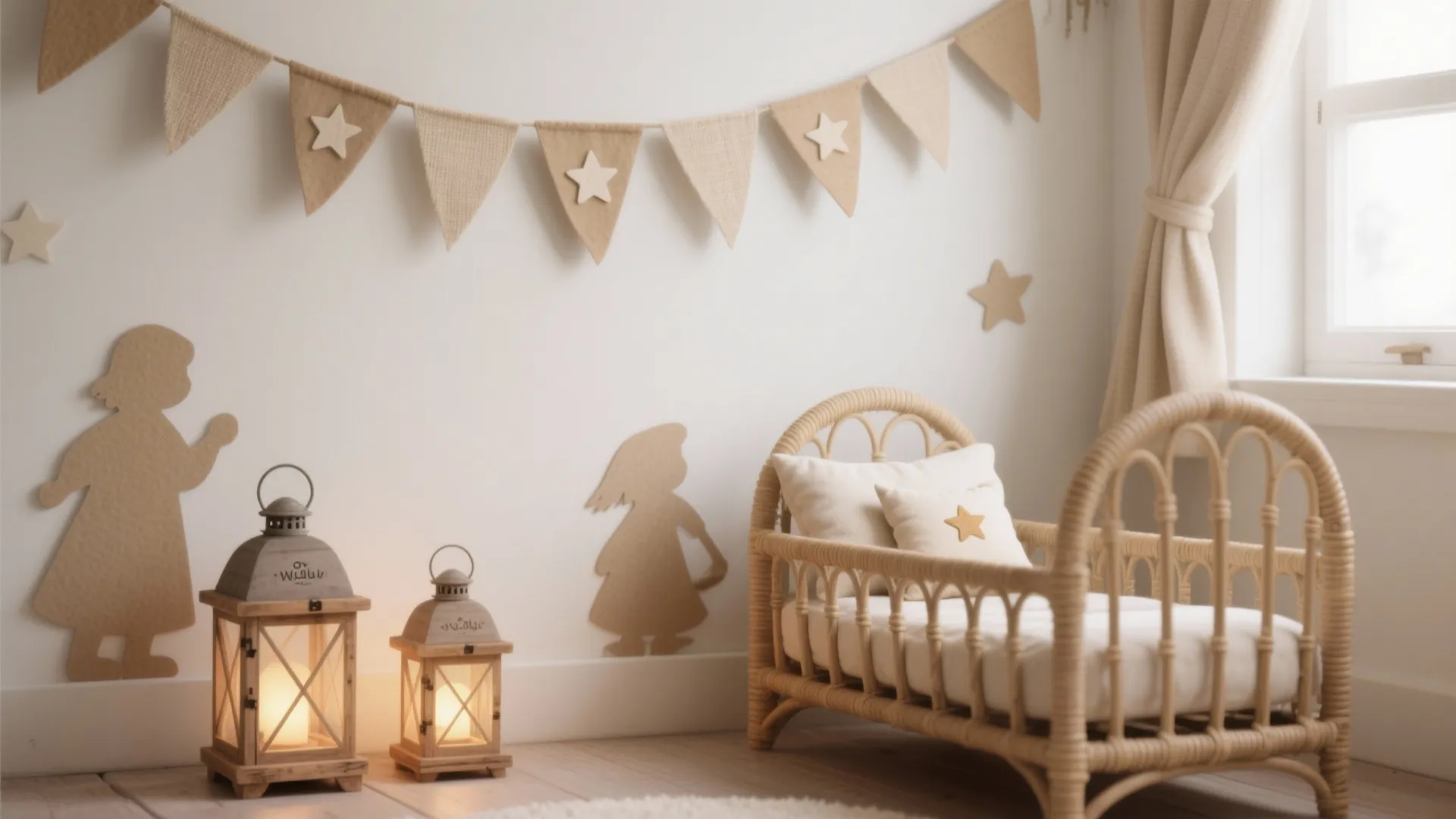 Storybook Whimsy: Bunting, Lanterns, and Gentle Characters