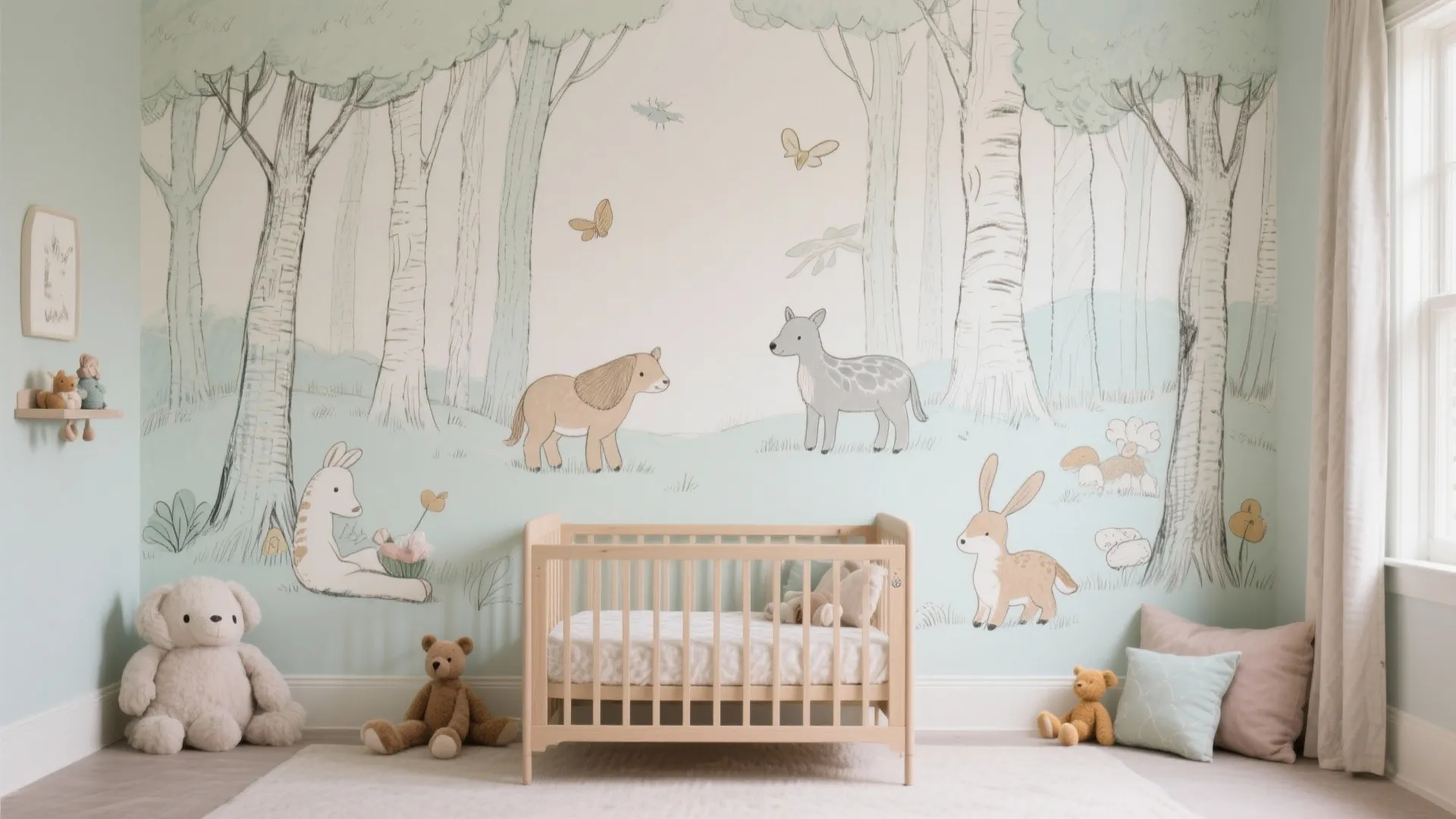 Hand-Painted Storybook Mural (or Subtle Outline)