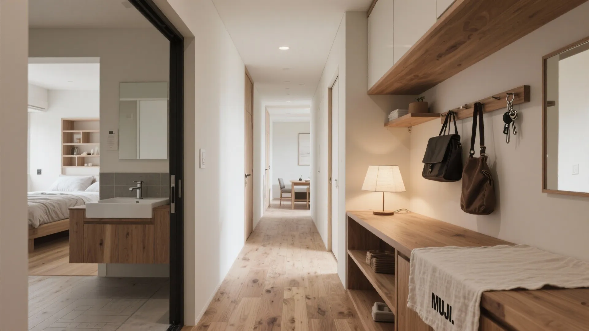 動線を一本化してムダを削る：東京小戸建て発想の日常回廊