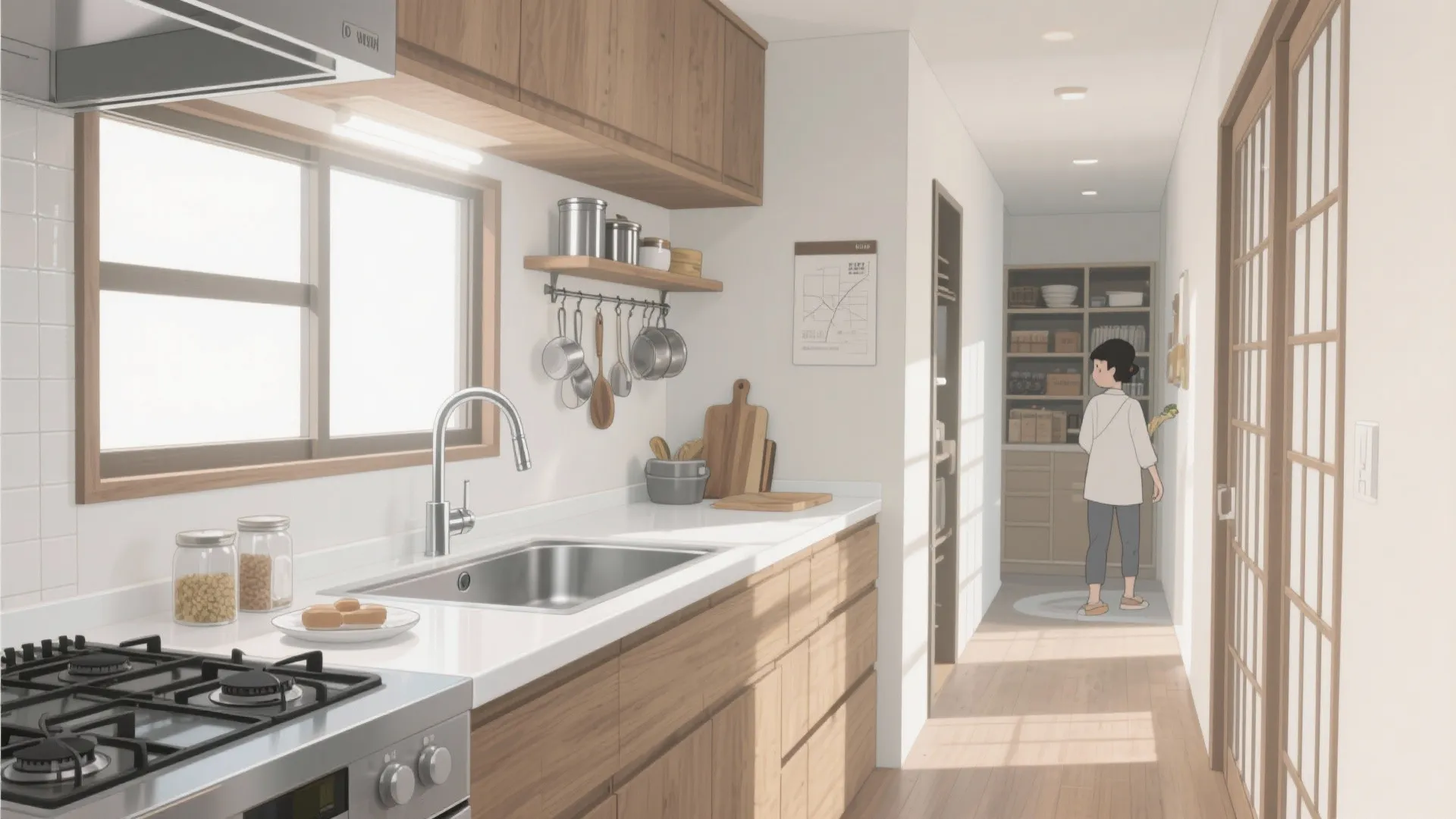 Tips 5: キッチンは“直線＋回遊”で家事を短縮（動線規画／収納技巧）