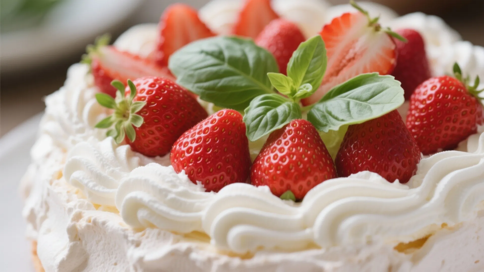 4. Strawberry & Basil Pavlova