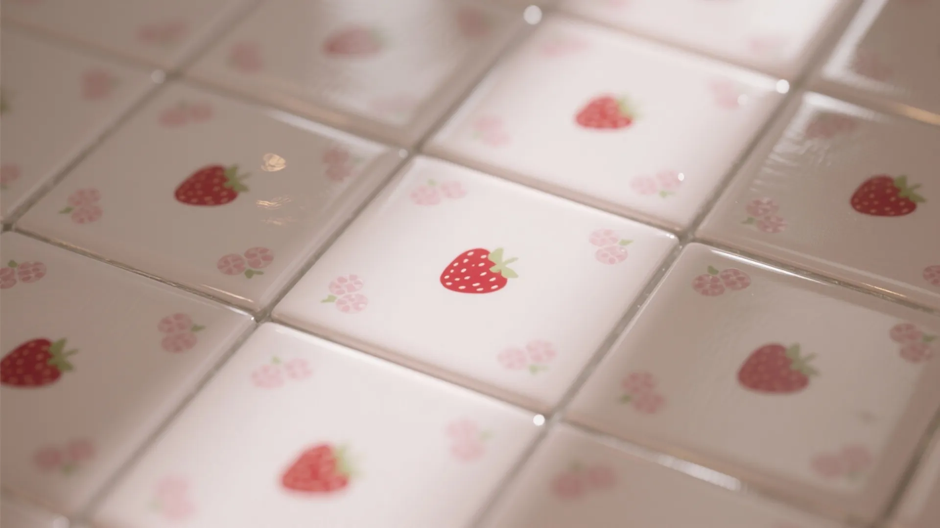 2. Subtle strawberry pattern tiles