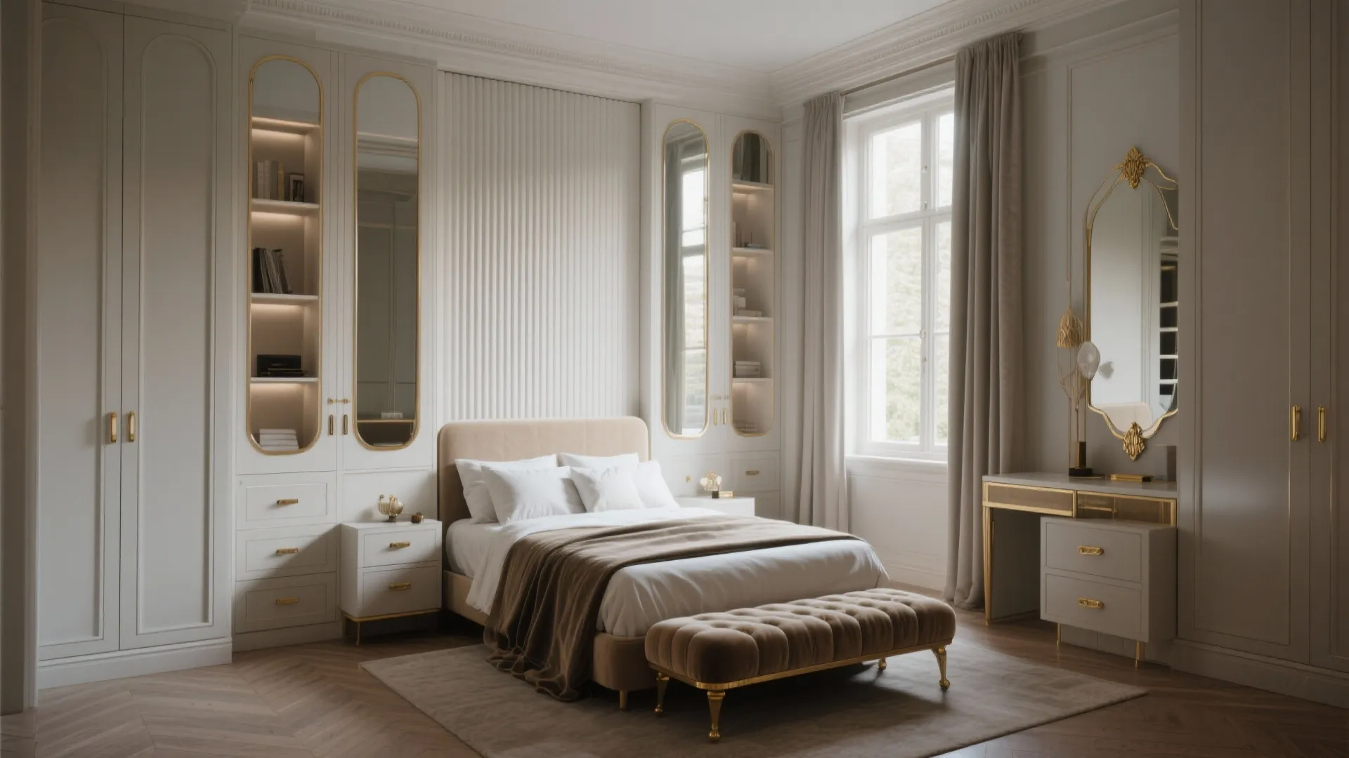 3. Streamlined Storage with Glam Details