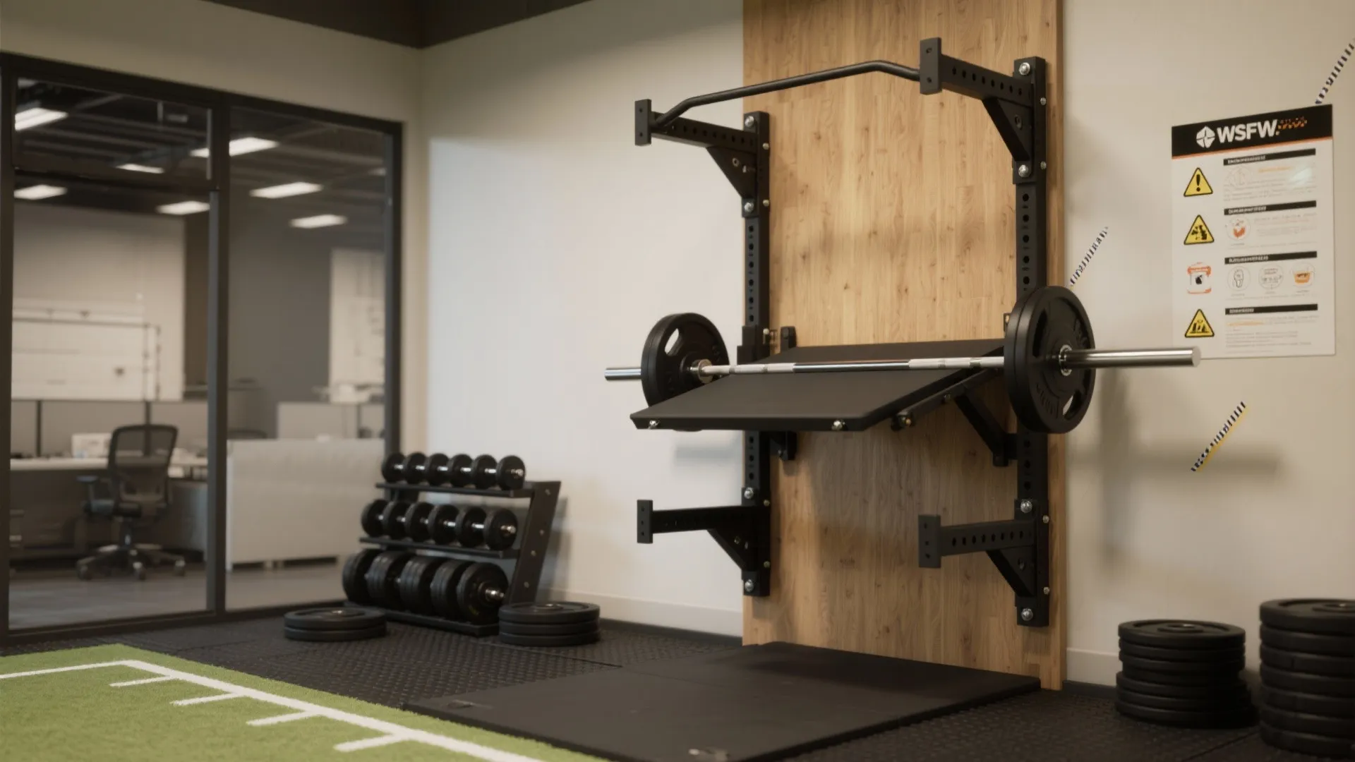 2. Compact Strength Rack Wall (Foldable Solutions)