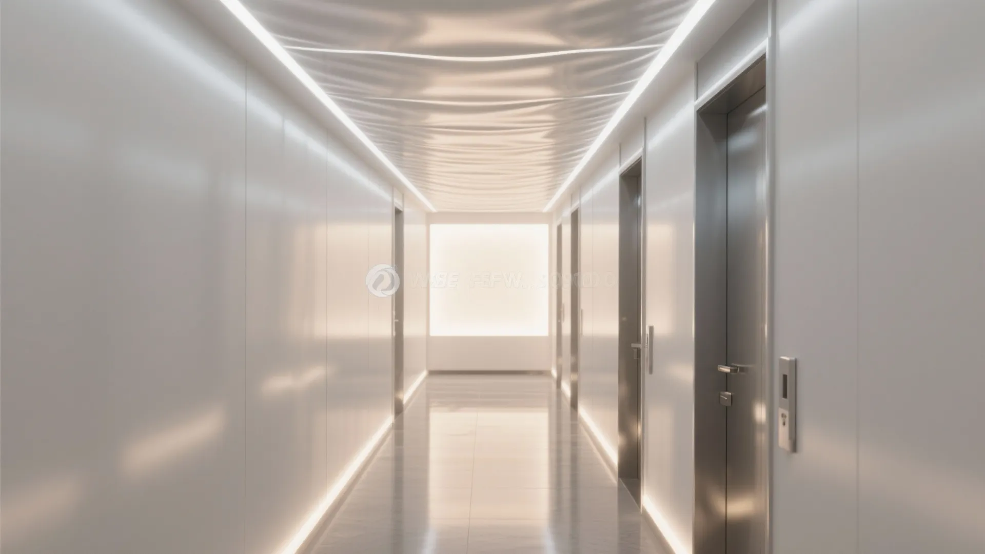 High-Gloss Stretch Ceiling with Hidden Backlighting