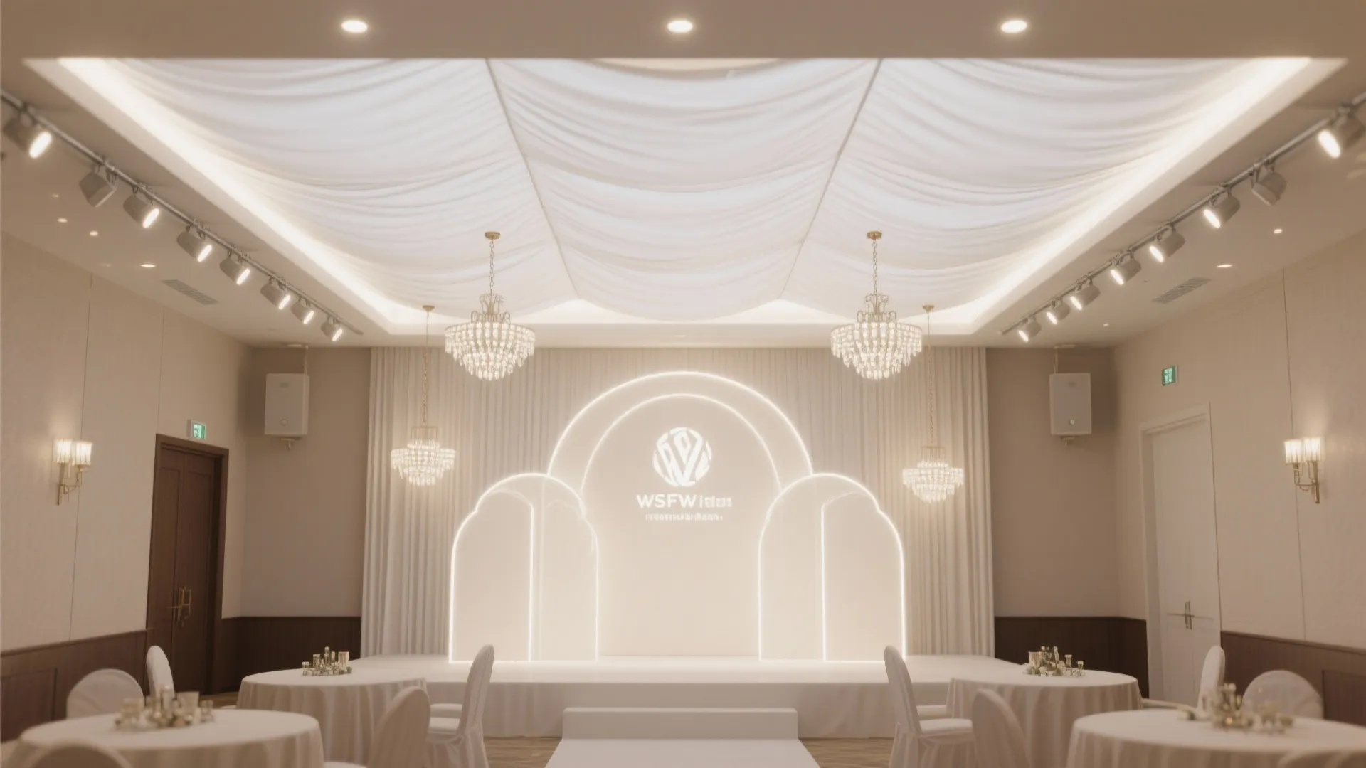 Backlit Fabric Stretch Ceiling for Soft, Flattering Light