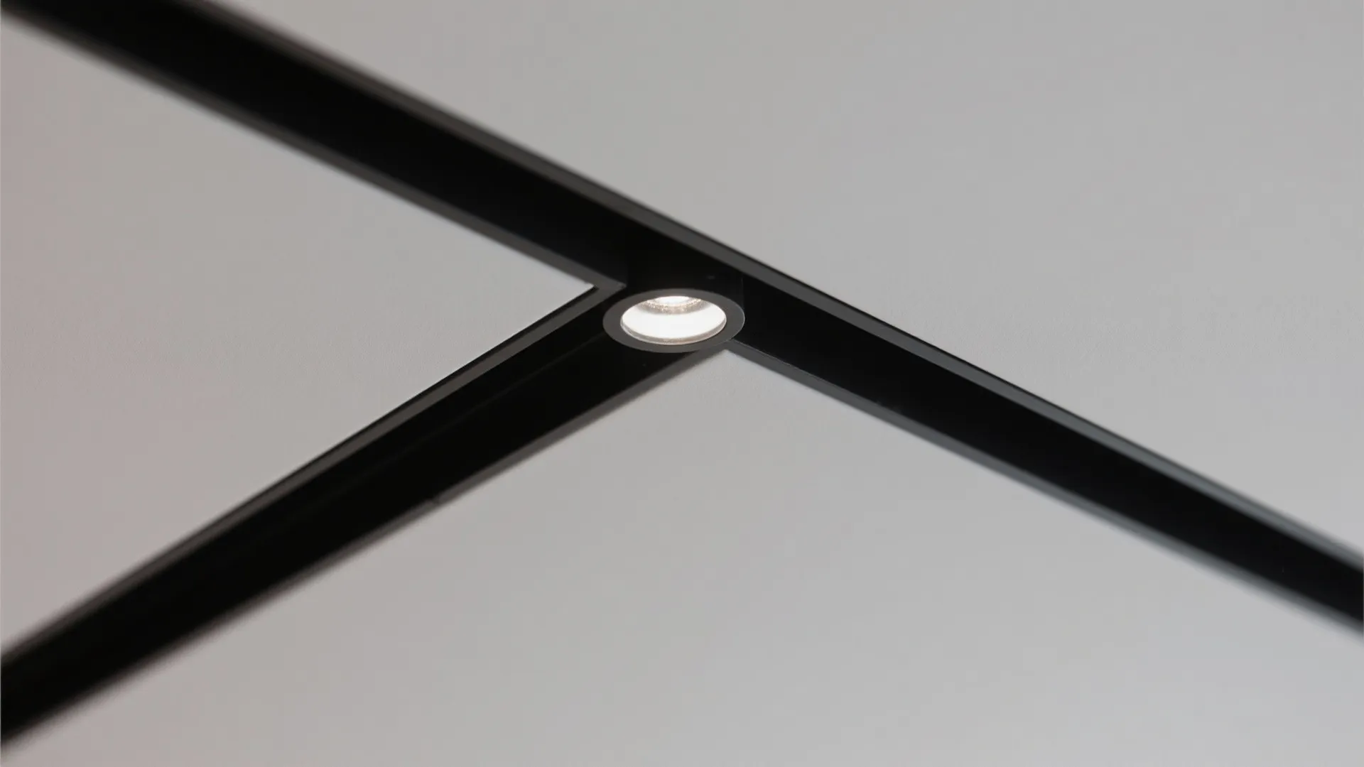 Matte stretch ceiling with integrated light tracks