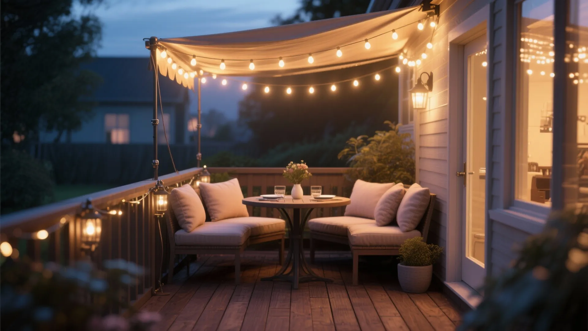 2. Warm string lights for cozy dining nooks