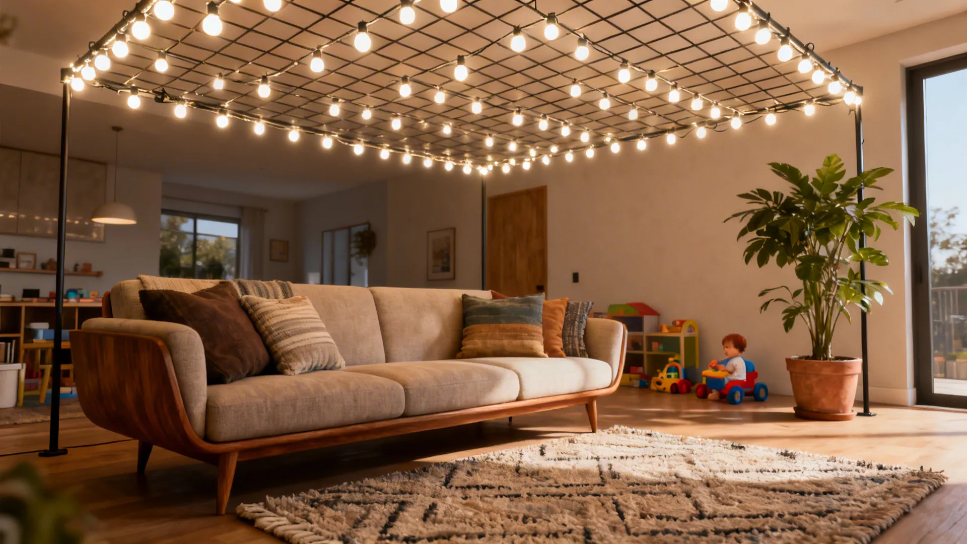 5 String Light Ideas for Living Room