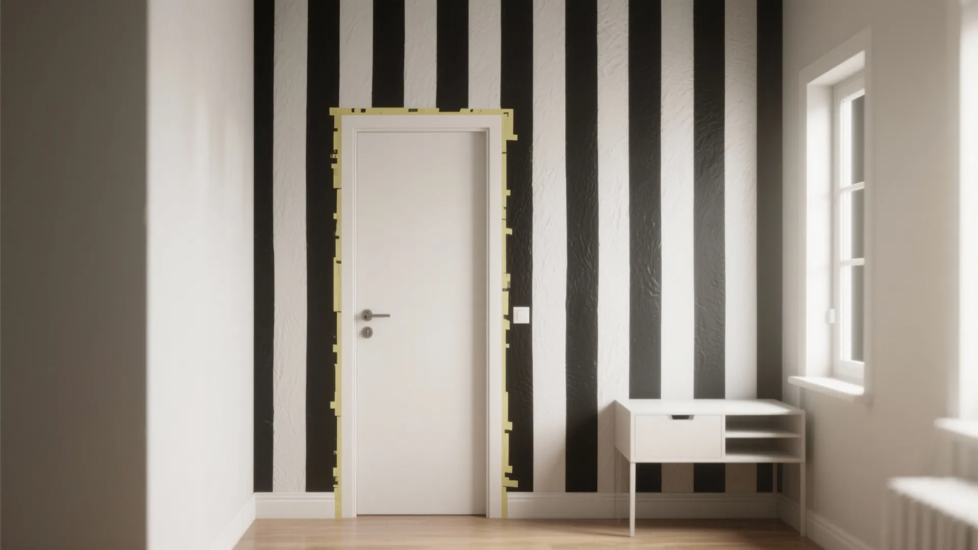 1. Bold Black-and-White Stripe Accent (but start small)