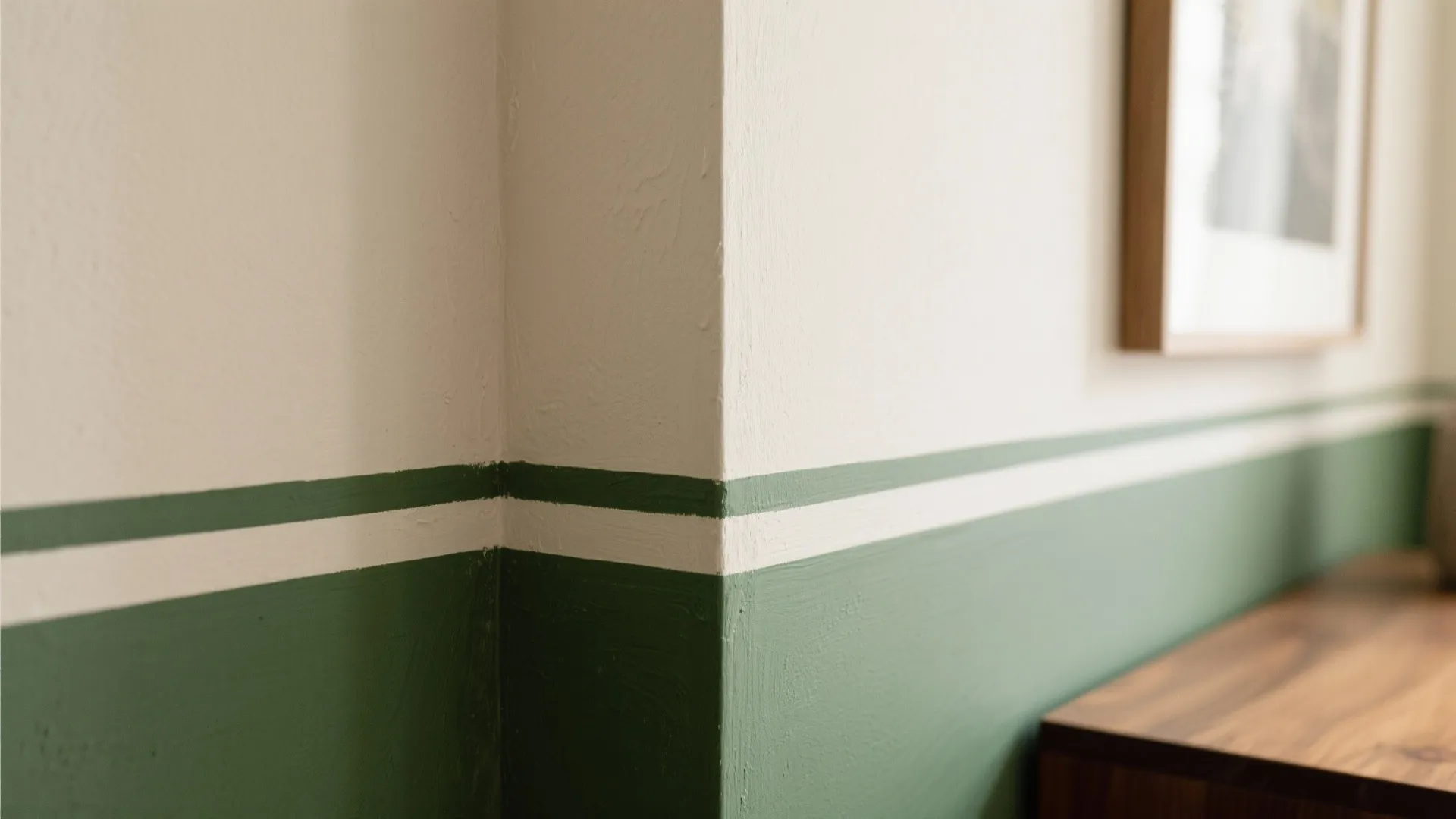 Vertical Bands: Cream + Forest Green for Rhythm and Motion