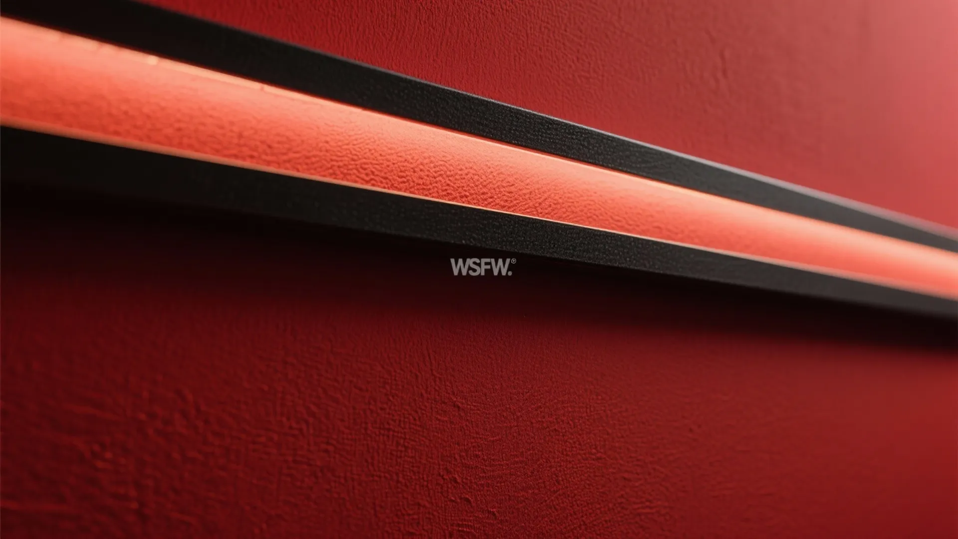 Red-Black Accent Wall with Textured Stripes