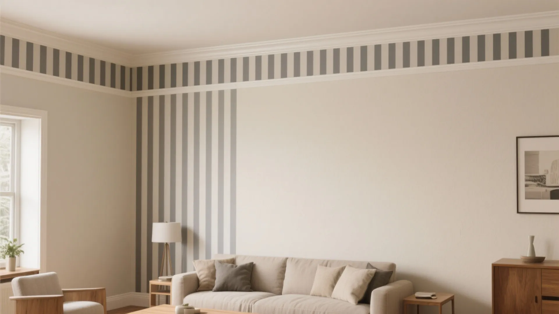 Striped Border to Lift the Ceiling