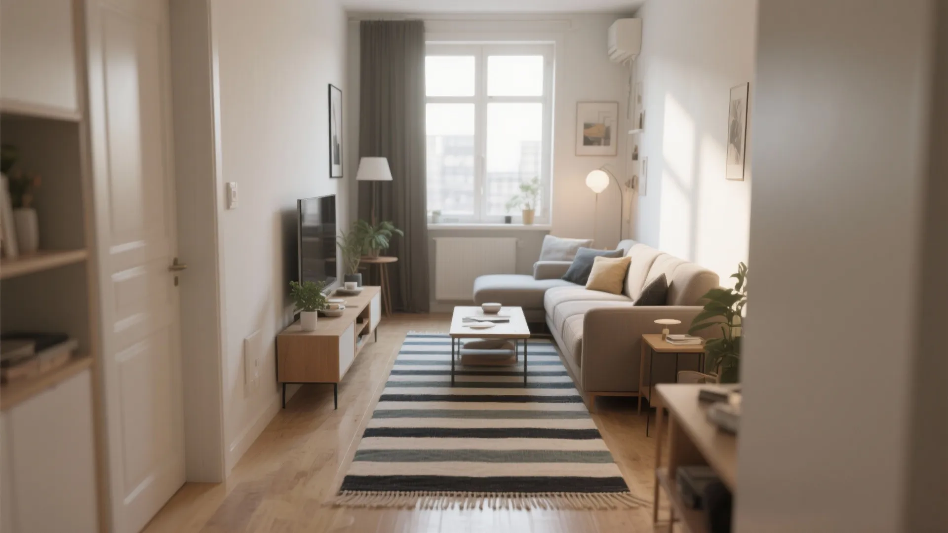 5. Striped Rugs to Elongate the Room