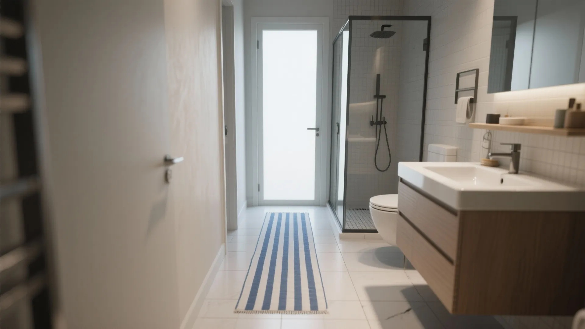 1. Striped runner for visual length