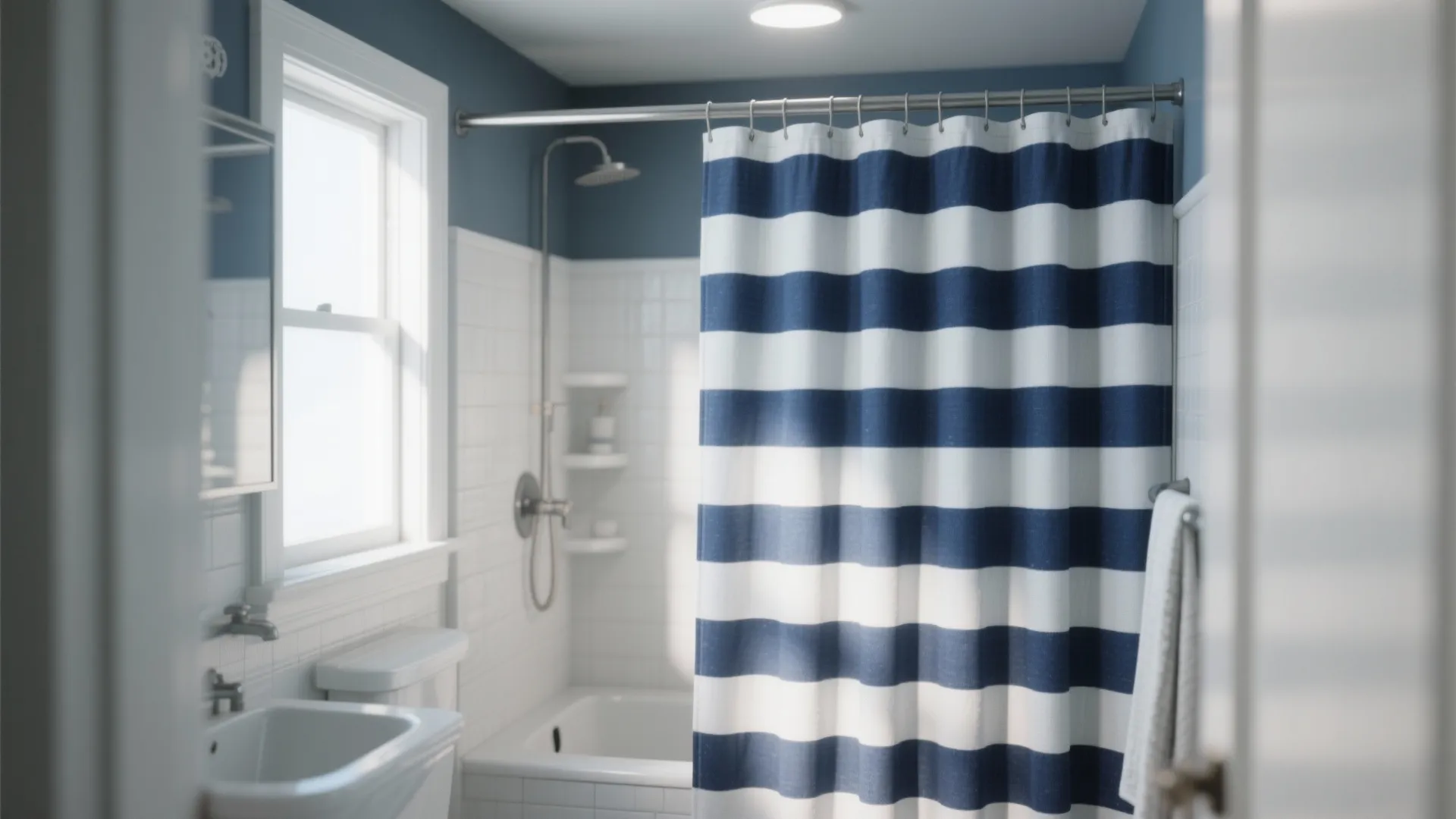 4. Striped Shower Curtains