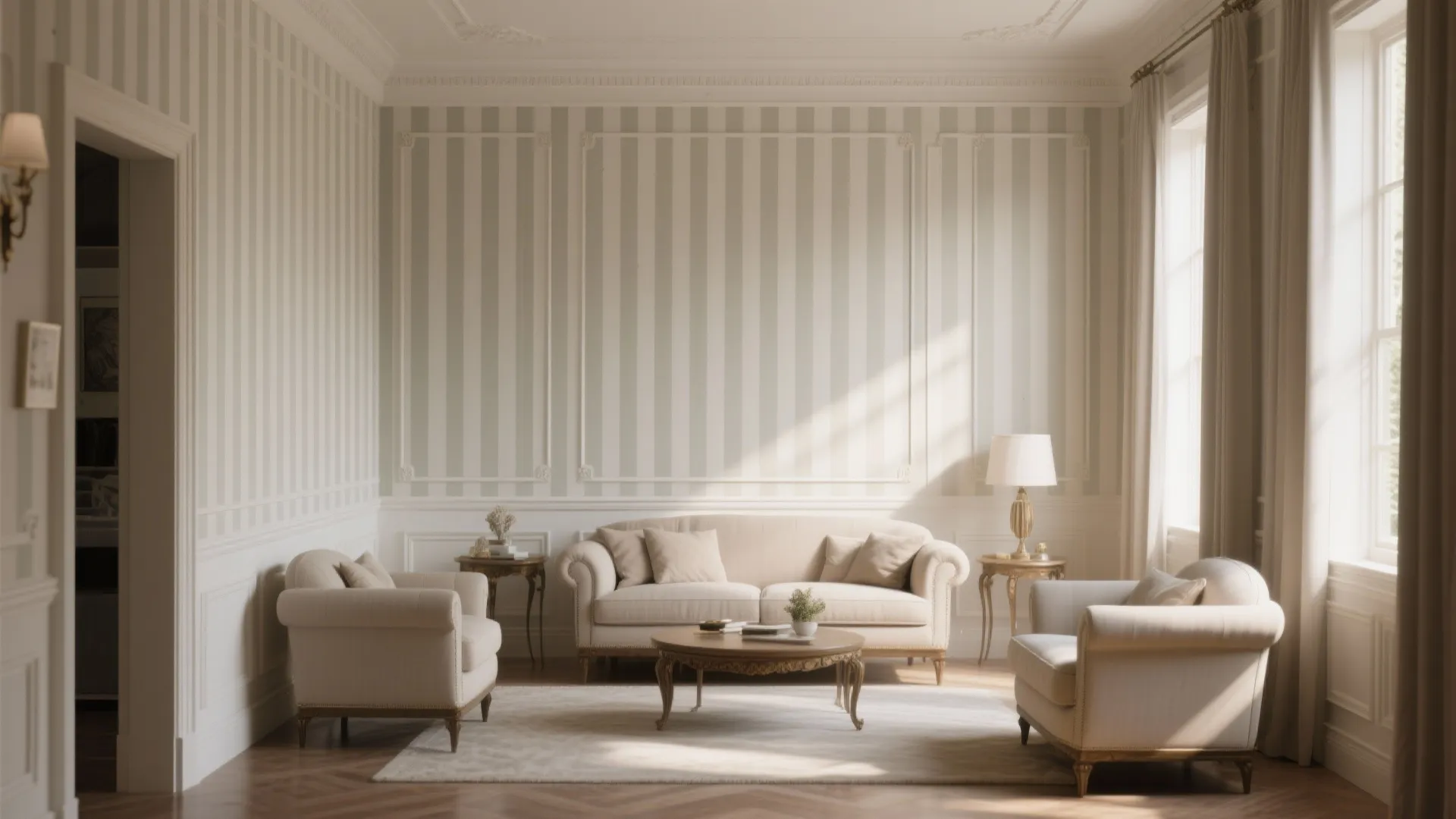 5. Classic Stripes to Raise Ceilings and Add Elegance