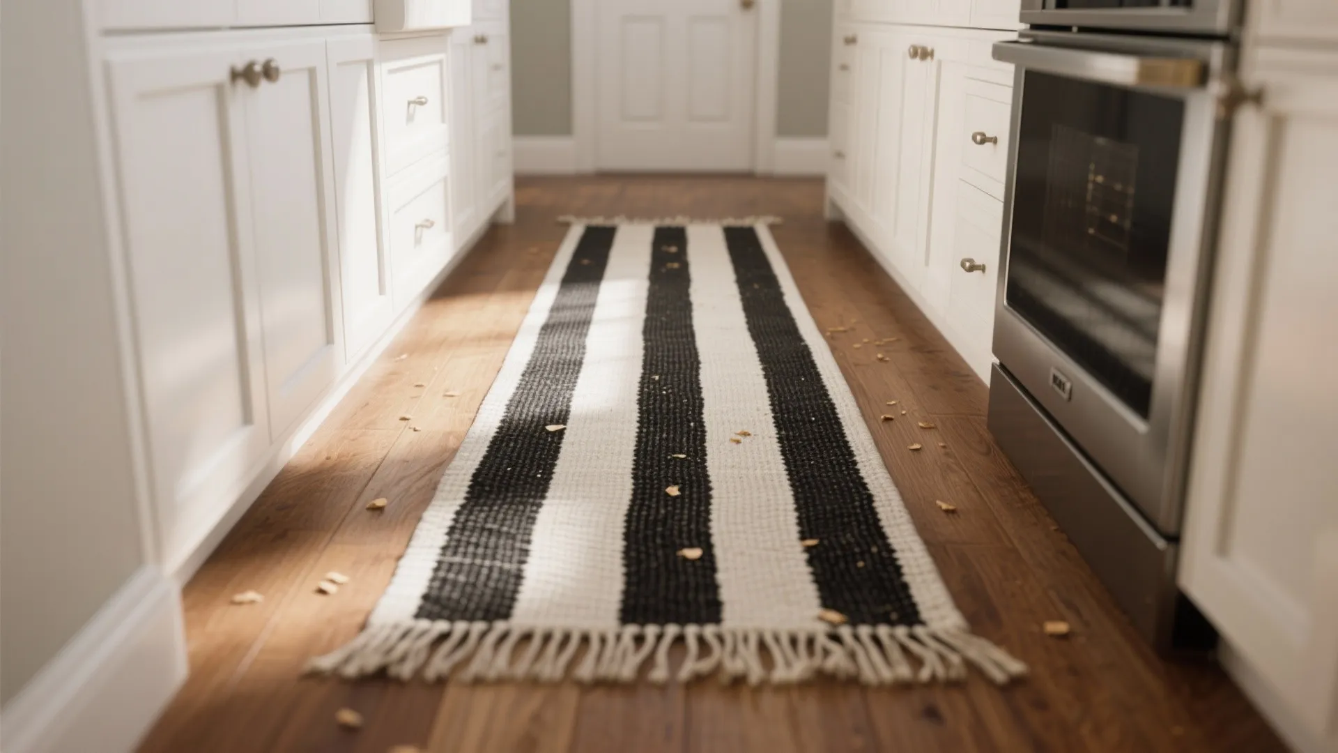 1. Classic Stripes to Lengthen Narrow Aisles