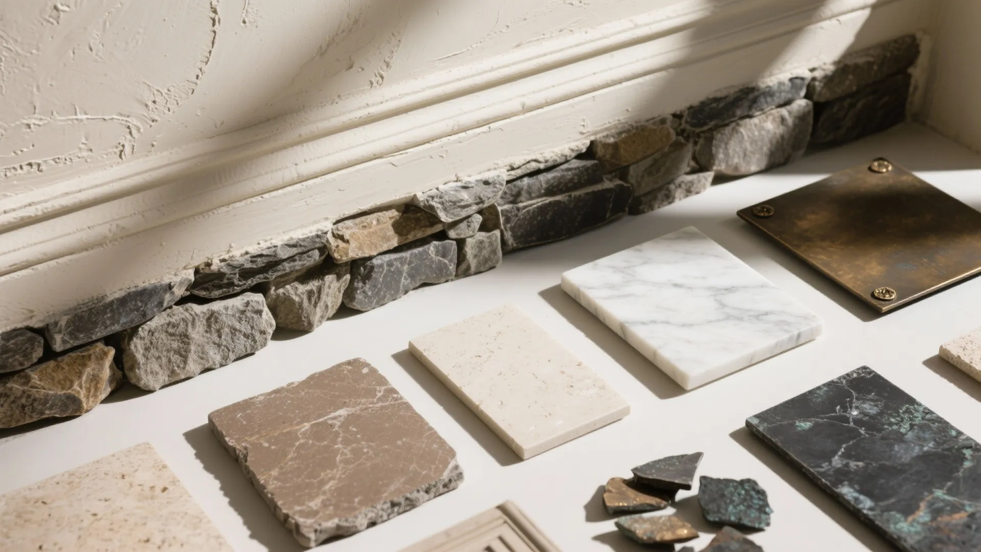 Material Layering: Stucco, Stone, and Marble Accents
