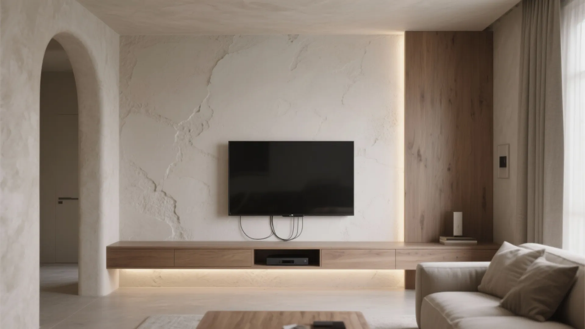 Stucco Luxe: Soft Venetian Texture Behind the Screen